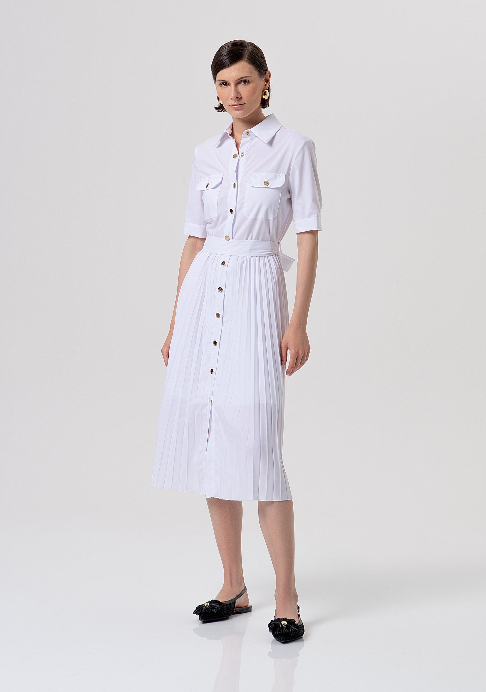 Chemisier dress regular fit middle length made in popeline Fracomina FR26SD4003W697F9-278