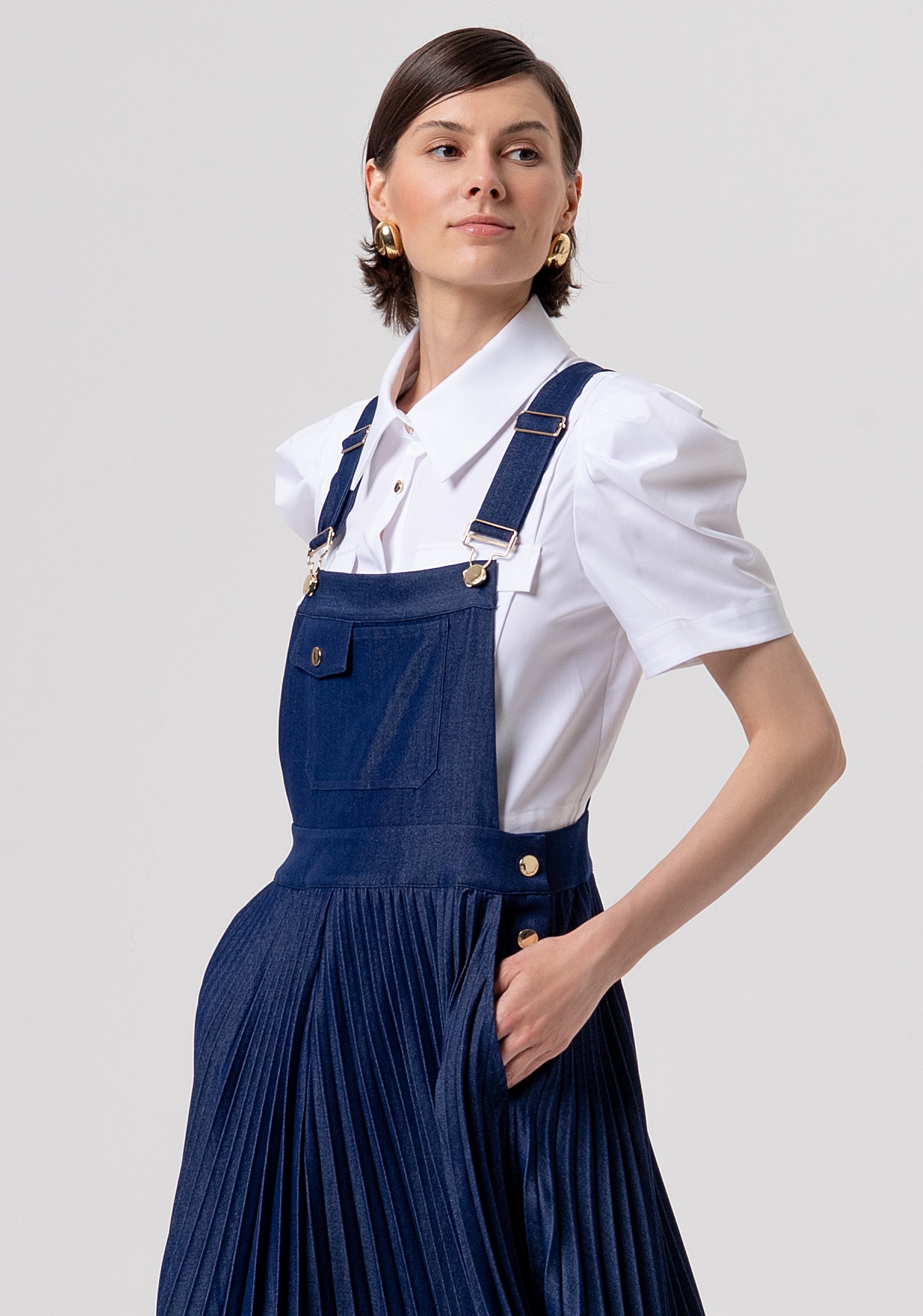 Sleeveless dress salopette style Fracomina FR26SD4004D470F9-117-2