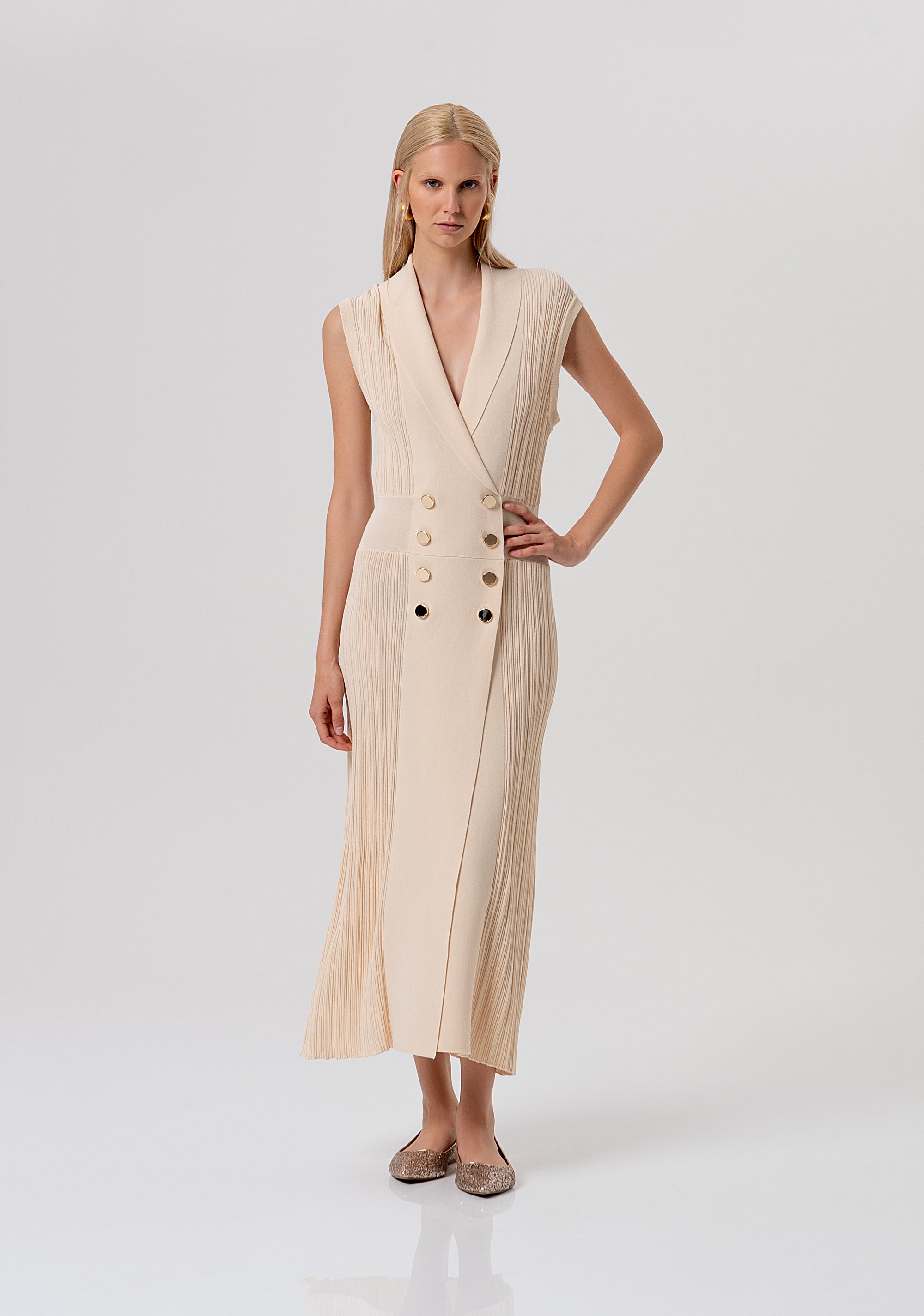 Long knitted sleeveless dress Fracomina FR26SD5007K41801-B59-1