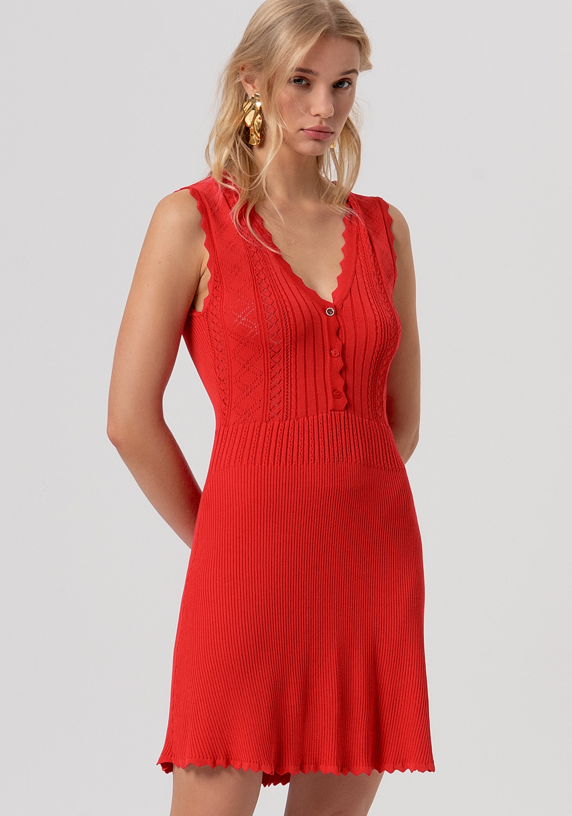 Knitted sleeveless mini dress Fracomina FR26SD5008K41601-101-3