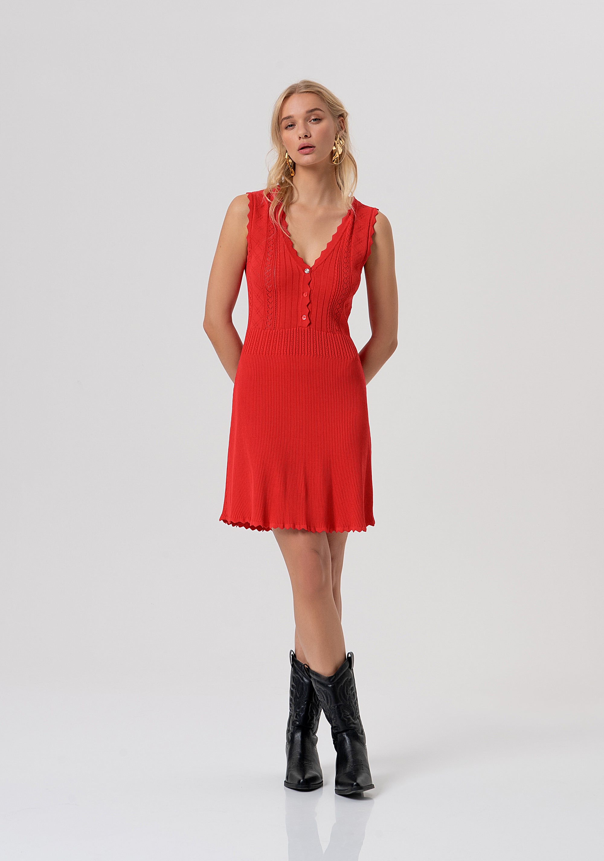 Knitted sleeveless mini dress Fracomina FR26SD5008K41601-101