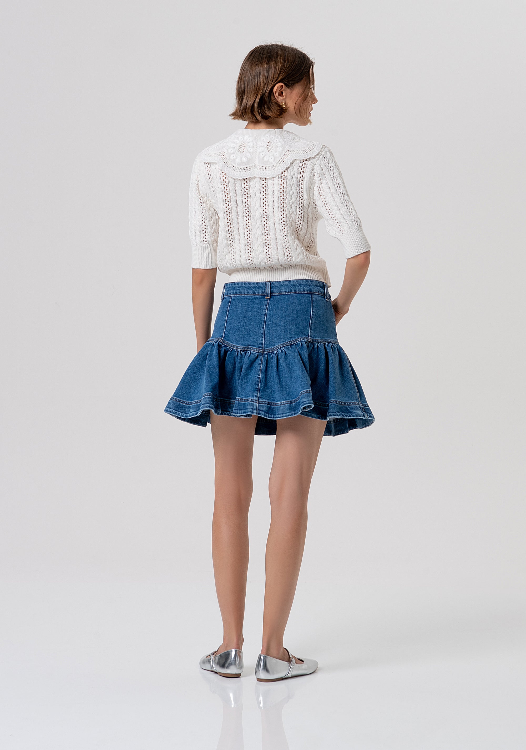 Mini skirt regular fit made in denim with middle wash Fracomina FR26SG5006D40902-258-3