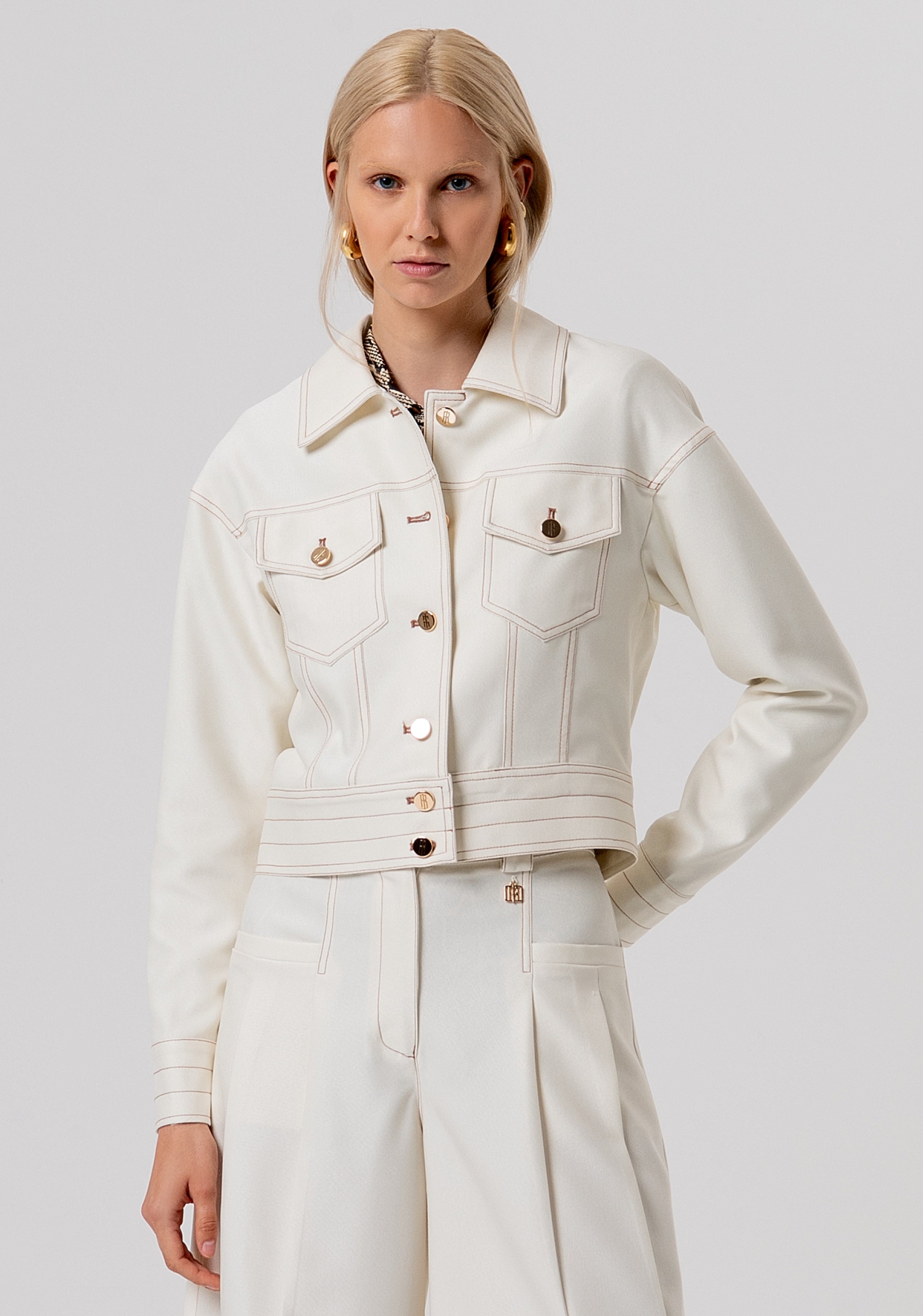 Jacket regular fit with pockets at the chest Fracomina FR26SJ1002W49101-108-1