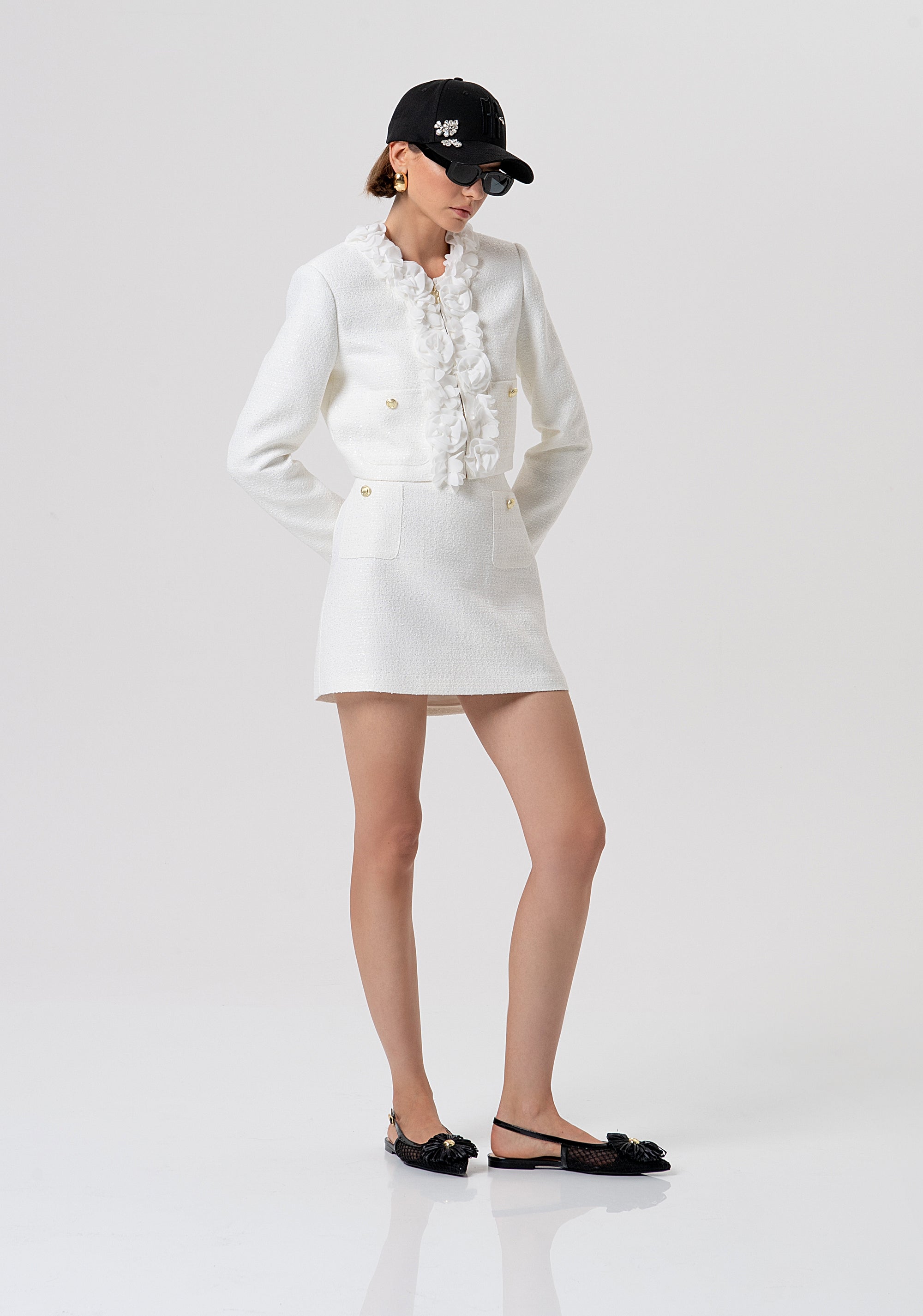 Short jacket regular fit made in tweed Fracomina FR26SJ1005W83201-108-4