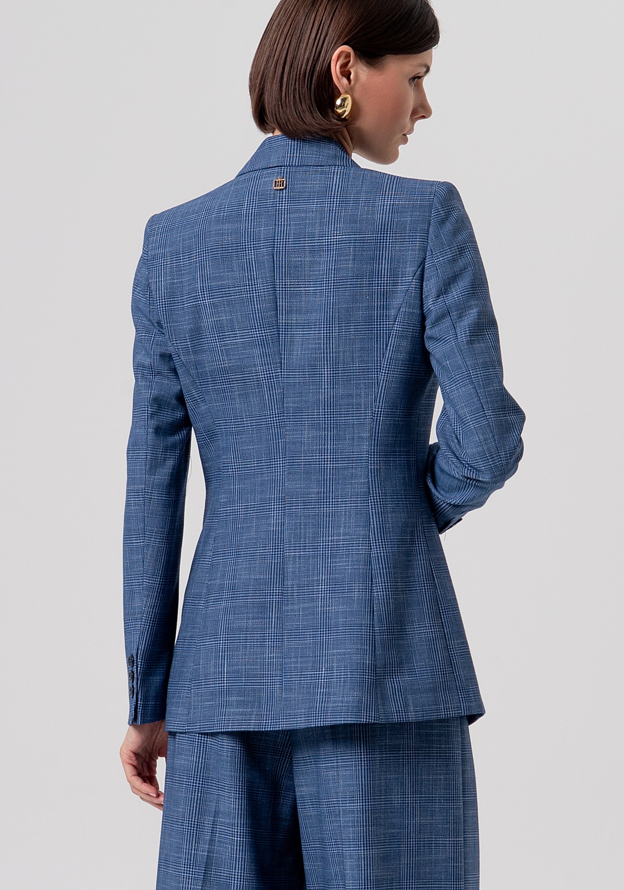 Blazer jacket regular fit single breasted with Prince of Wales pattern Fracomina FR26SJ2001W645O2-166-3