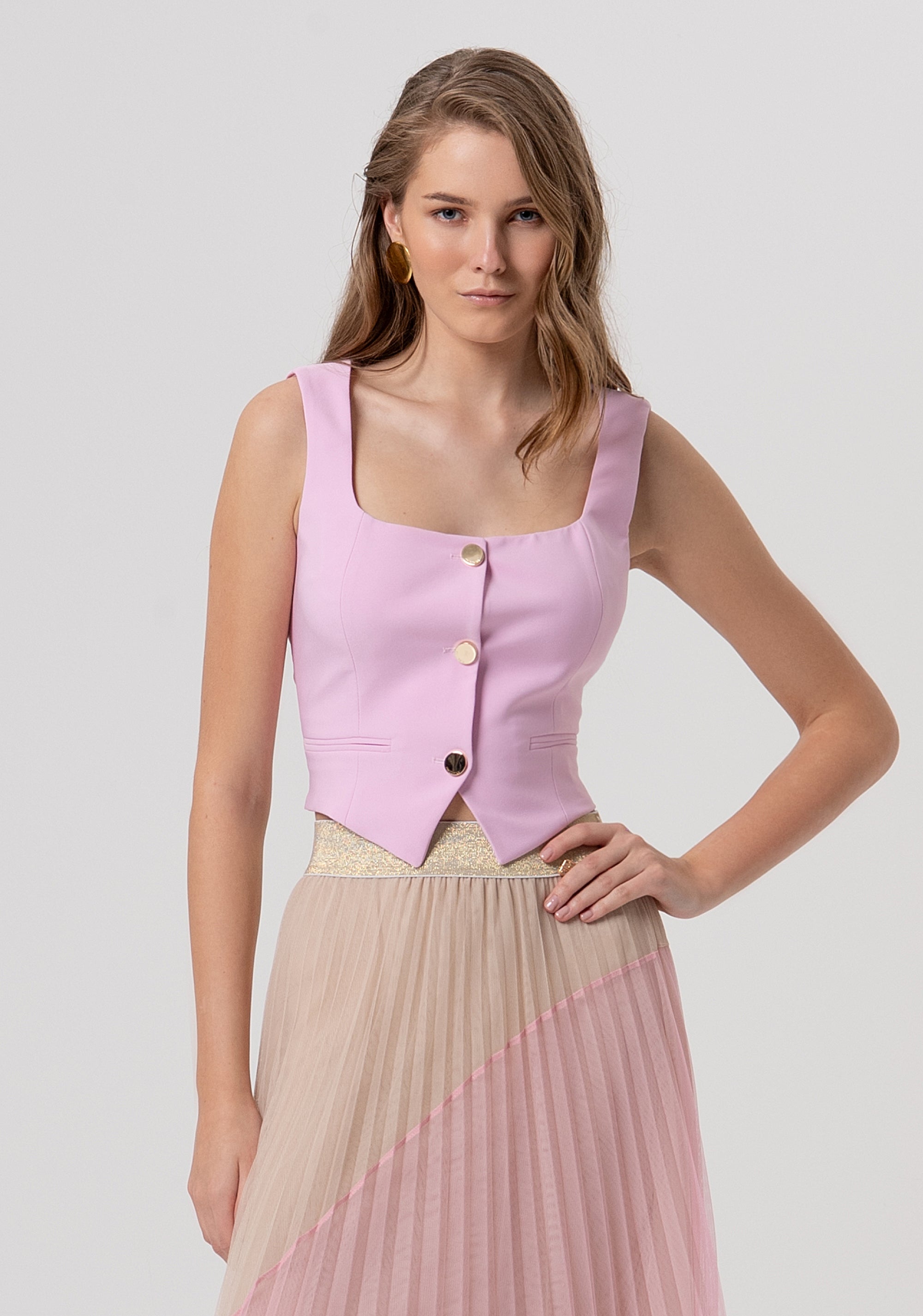 Gilet slim with central buttons Fracomina FR26SJ5001W42901-226-1