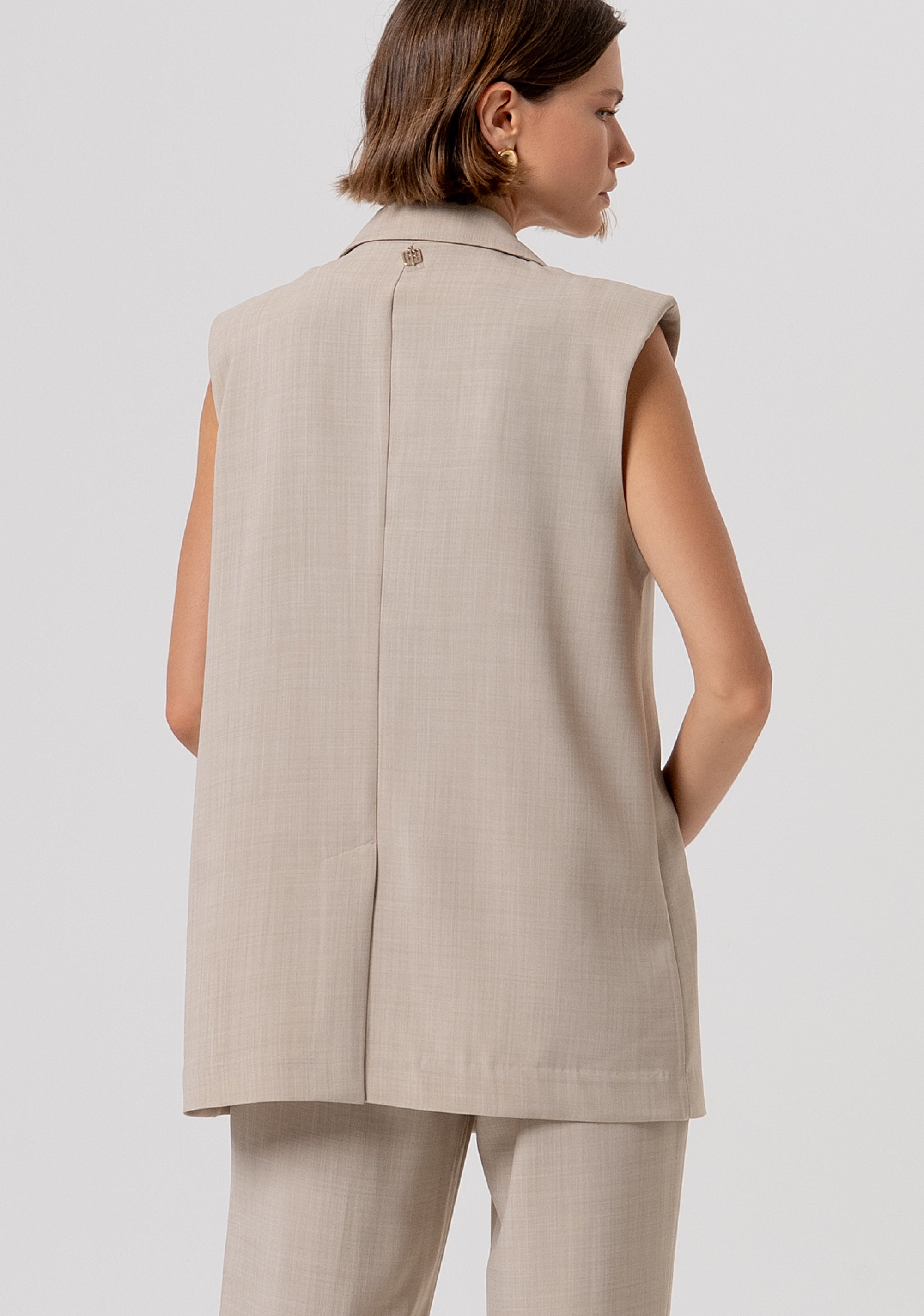 Gilet over fit blazer style single breasted Fracomina FR26SJ5003W76301-569-2