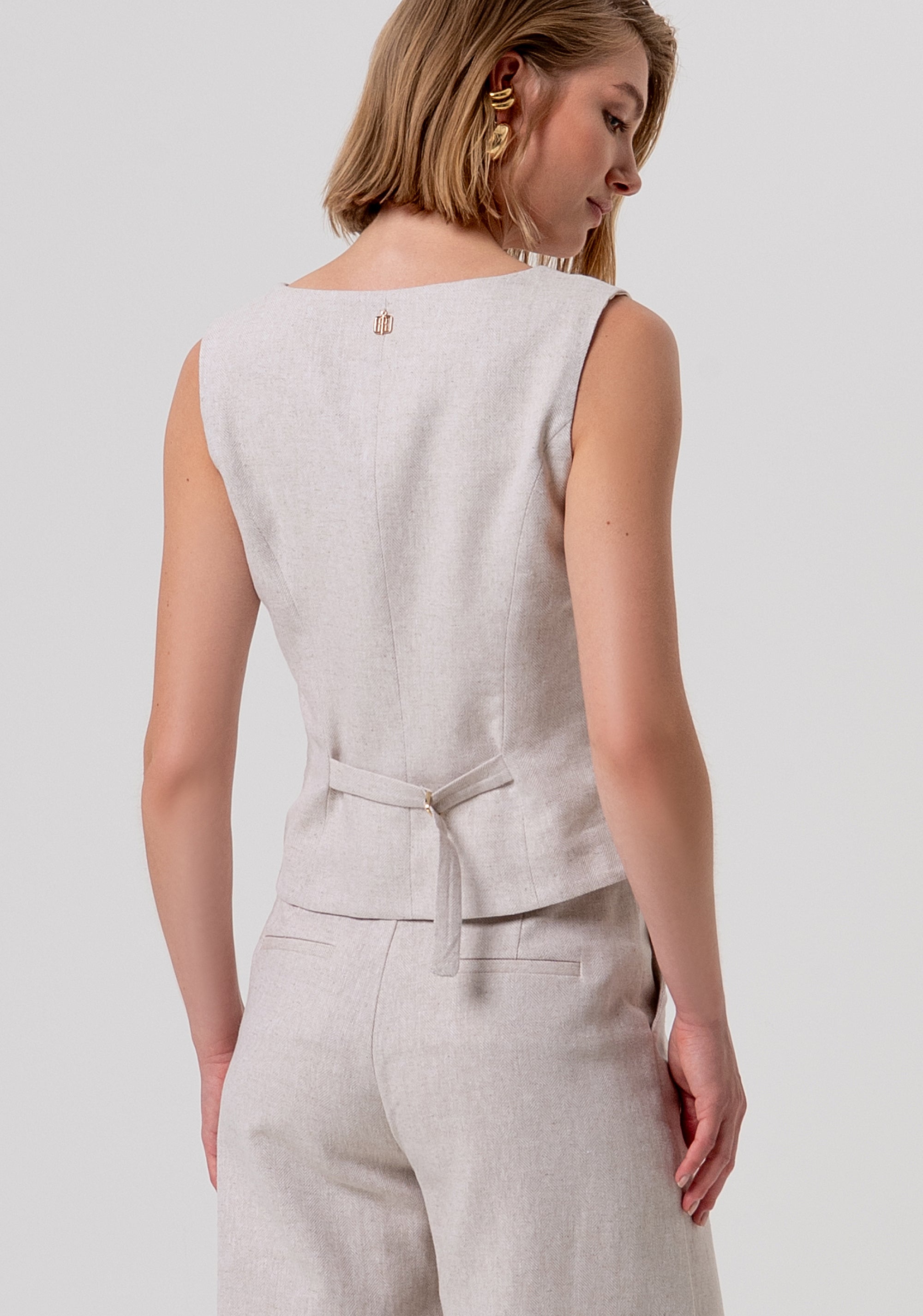 Gilet slim fit with linen Fracomina FR26SJ5009W67101-251-3