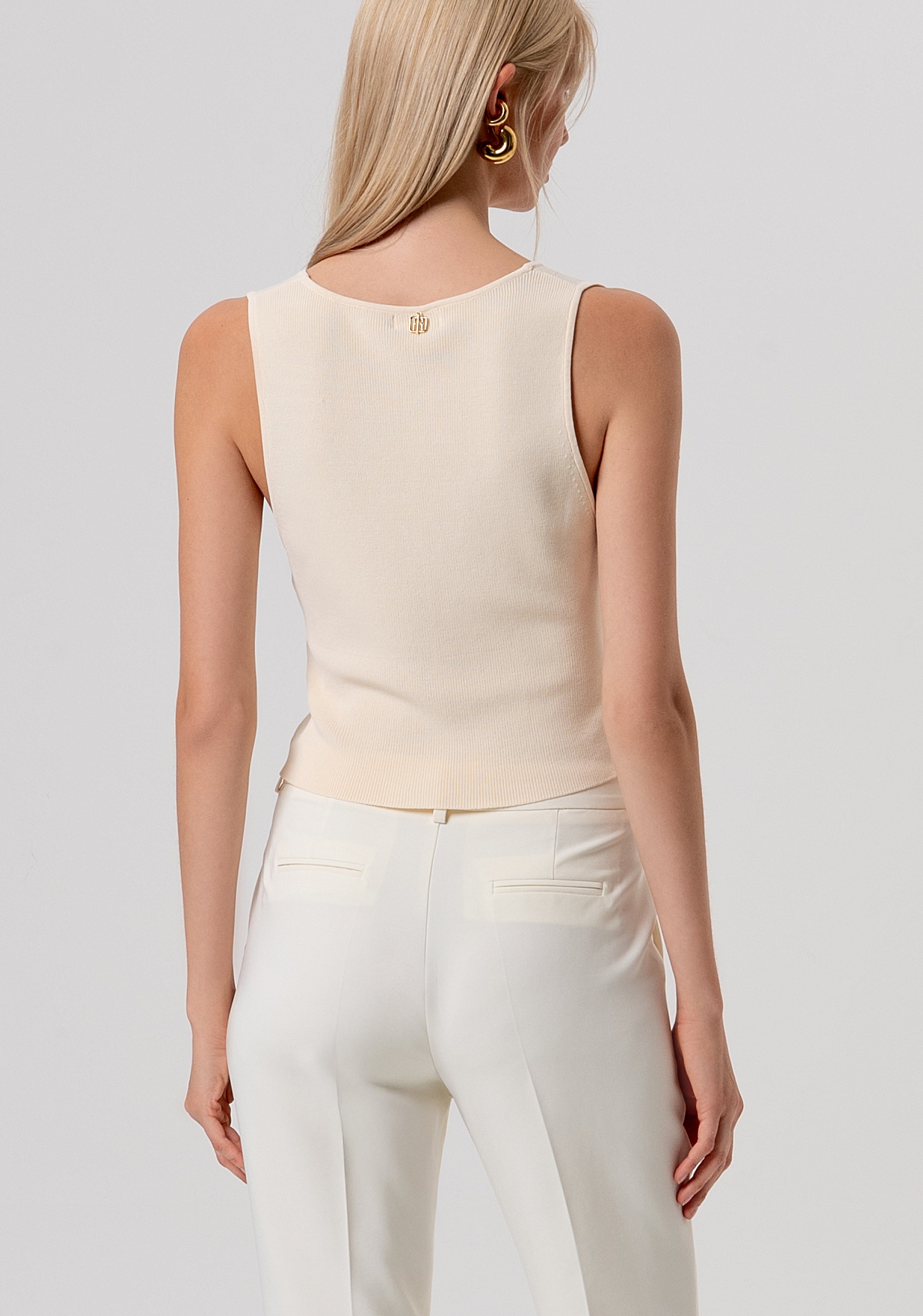 Gilet slim fit with V-neck drop Fracomina FR26SJ5011K52401-B59-3