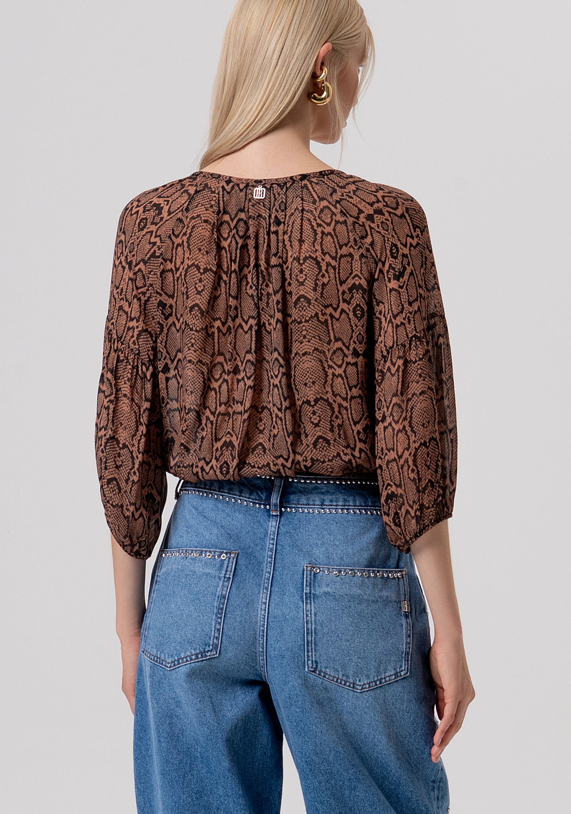 Blouse regular fit made in viscose with animalier print Fracomina FR26ST1023W428L7-M26-3