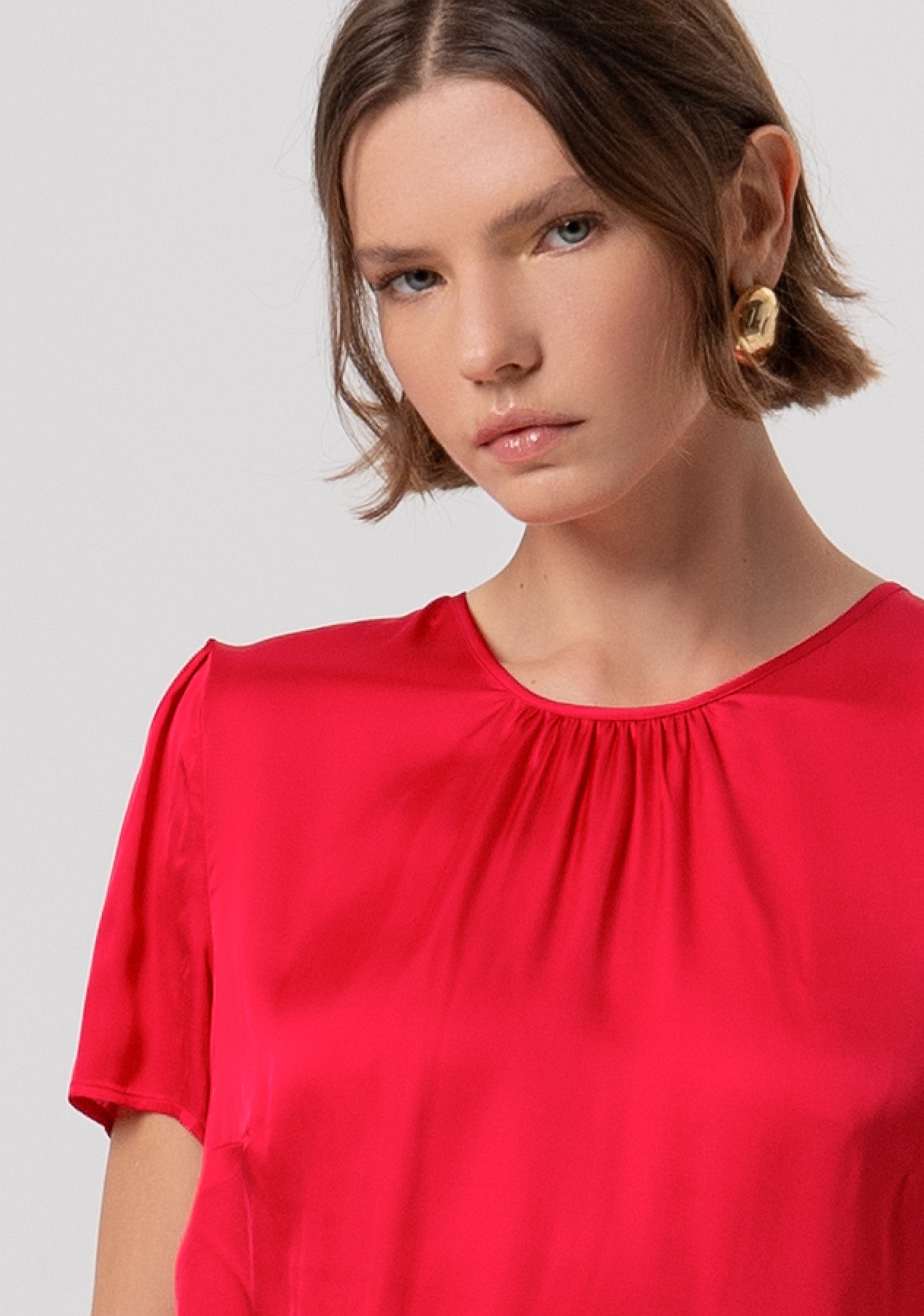 Top regular fit made in satin Fracomina FR26ST1032W58401-101-2