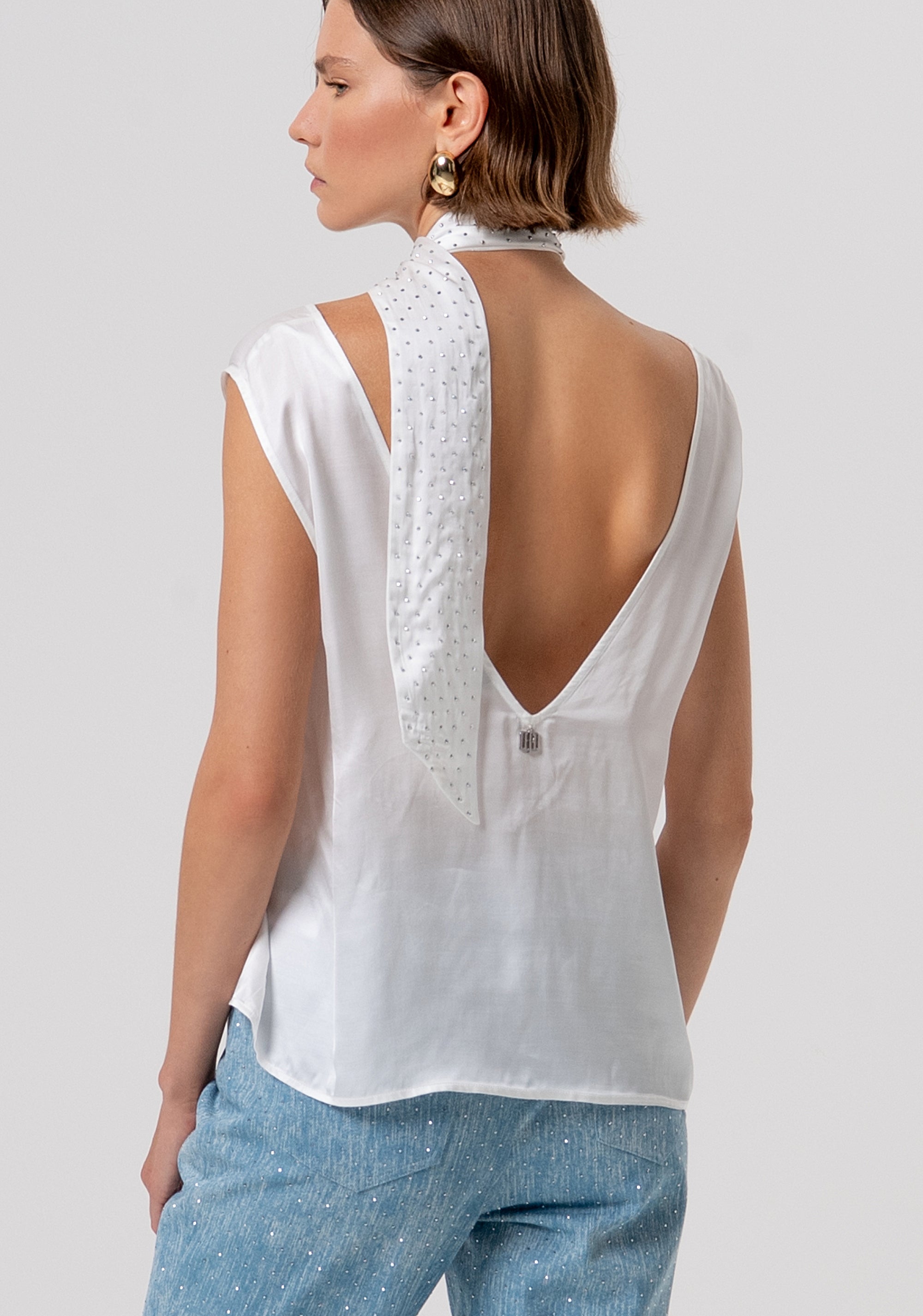 Top sleeveless made in satin Fracomina FR26ST2016W58401-278-3