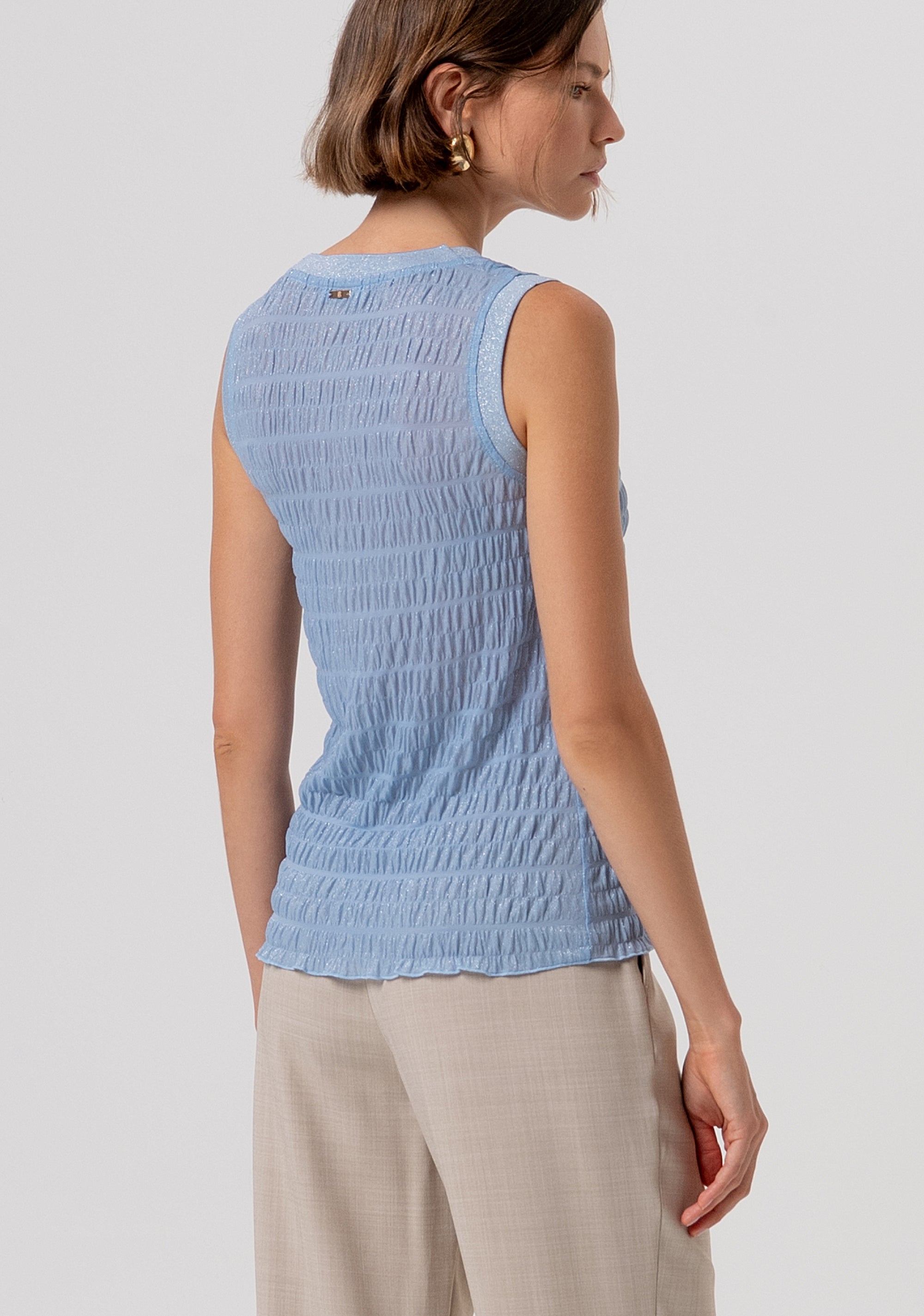 Top sleeveless made in embossed fabric Fracomina FR26ST2019J427Q7-M32-3