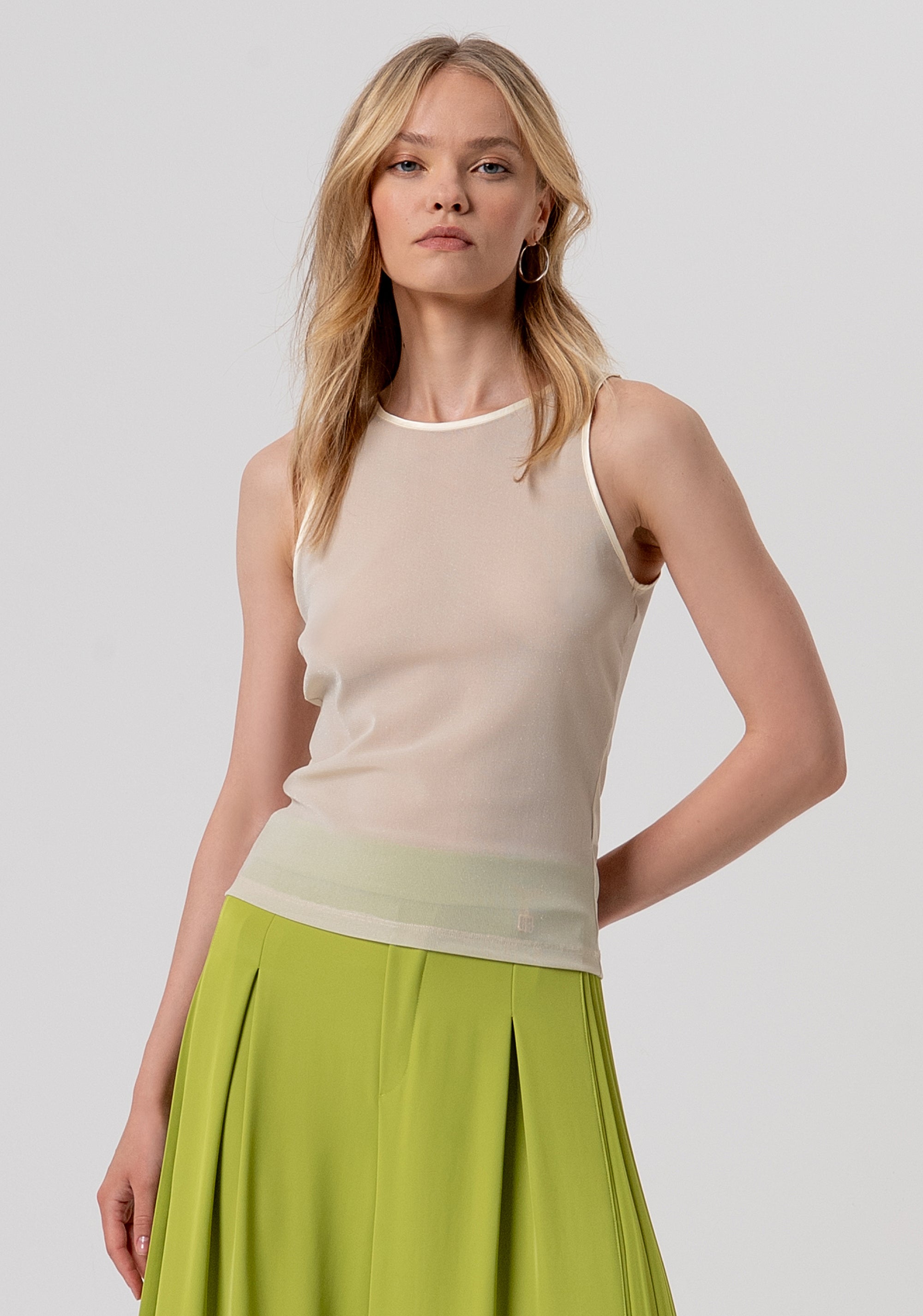 Top sleeveless slim fit made in tulle Fracomina FR26ST2021J48101-U01