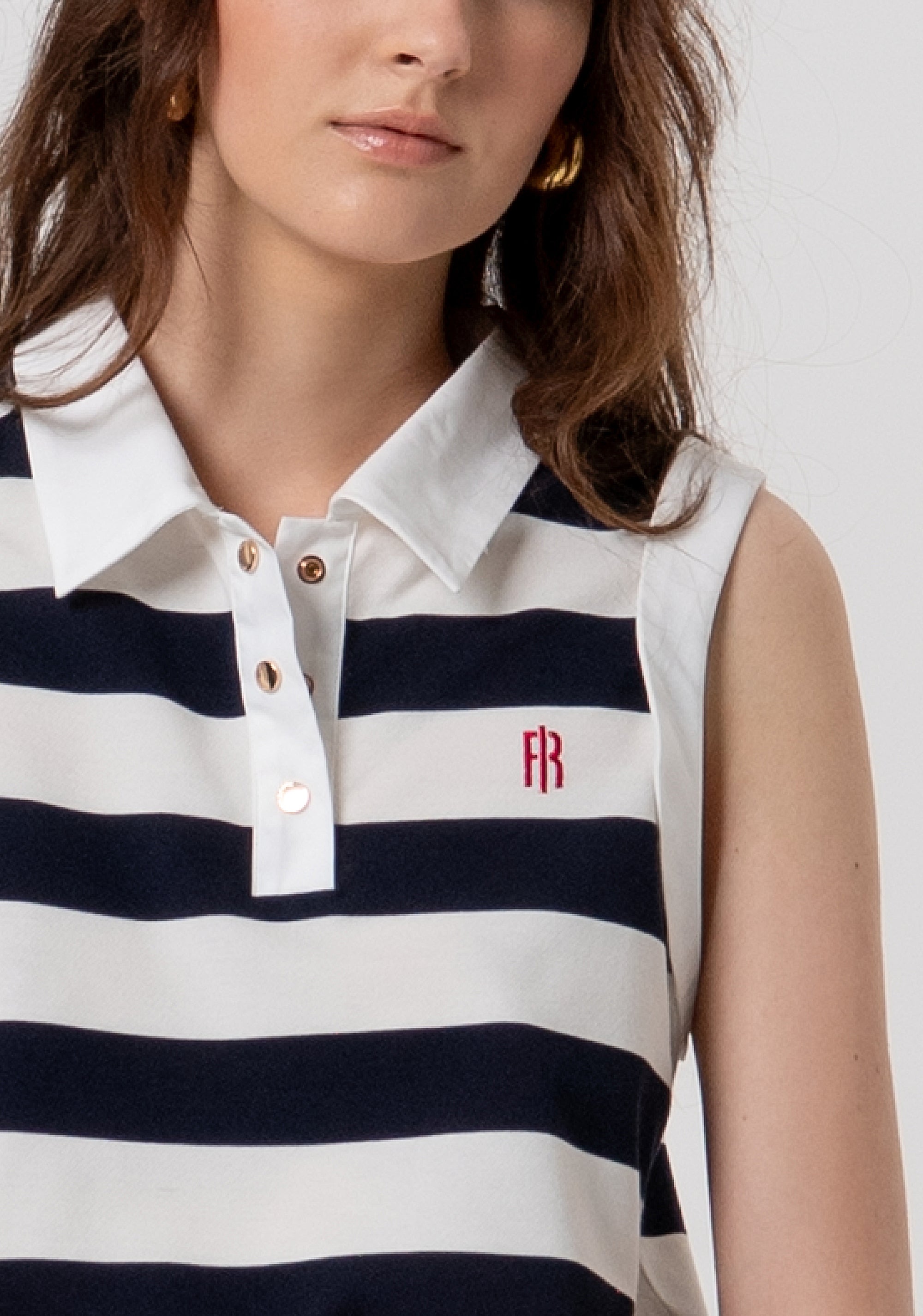 Sleeveless polo with stripes Fracomina FR26ST2023J491V9-957-2