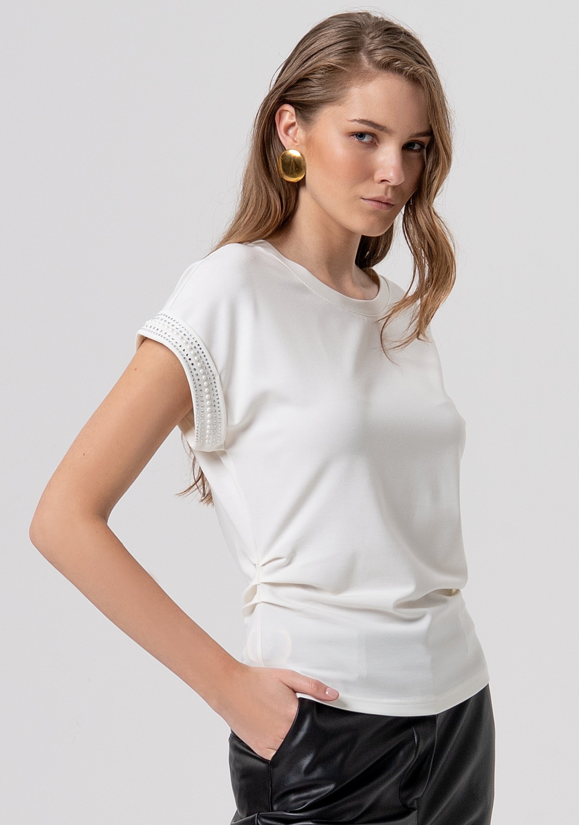 Top regular fit with shiny applications Fracomina FR26ST3017J49201-108-2