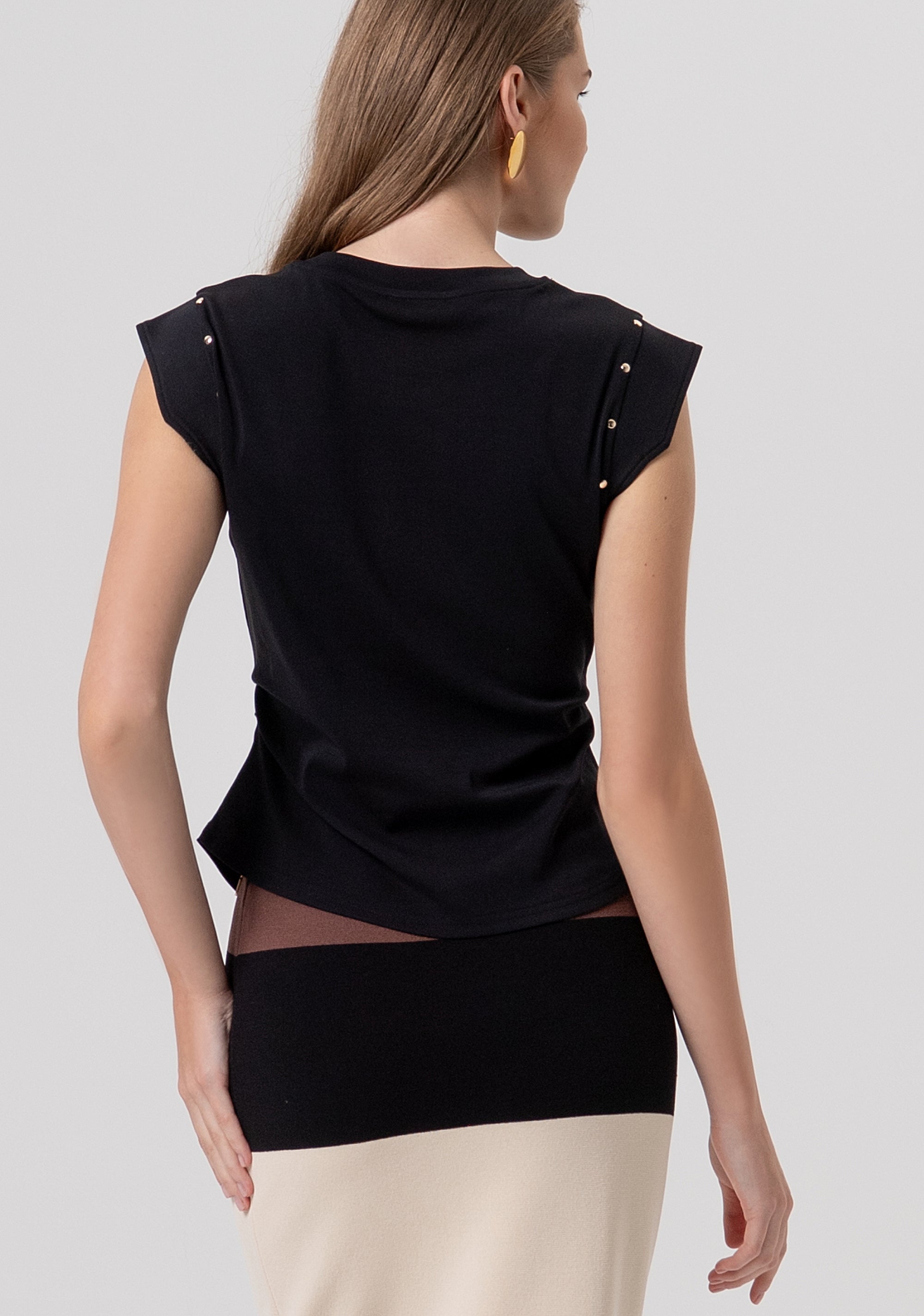 T-shirt regular fit made in jersey with eyelets and paired necklace Fracomina FR26ST3026J40801-053-3