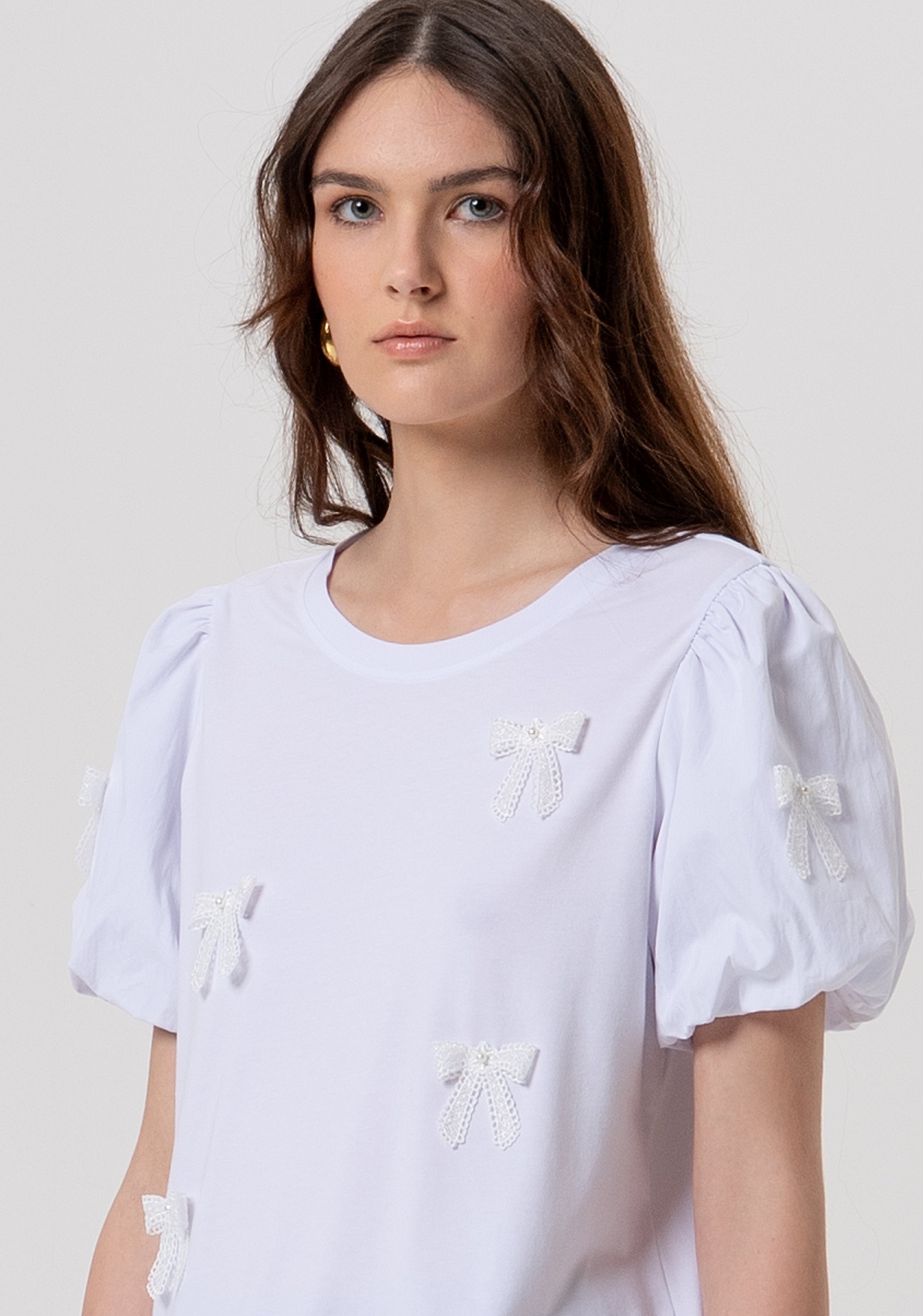 T-shirt regular fit made in jersey with bows applied Fracomina FR26ST3034J41801-278-2