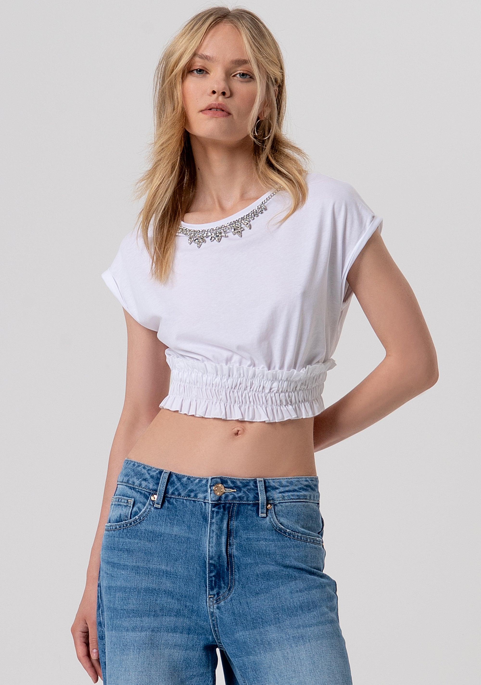 T.shirt cropped made in jersey Fracomina FR26ST3037J40001-278-1
