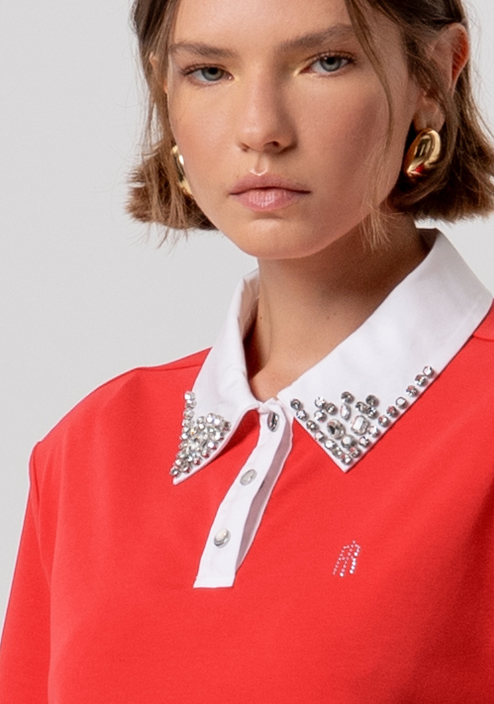 Polo cropped with short sleeves Fracomina FR26ST3038J40801-M33-2