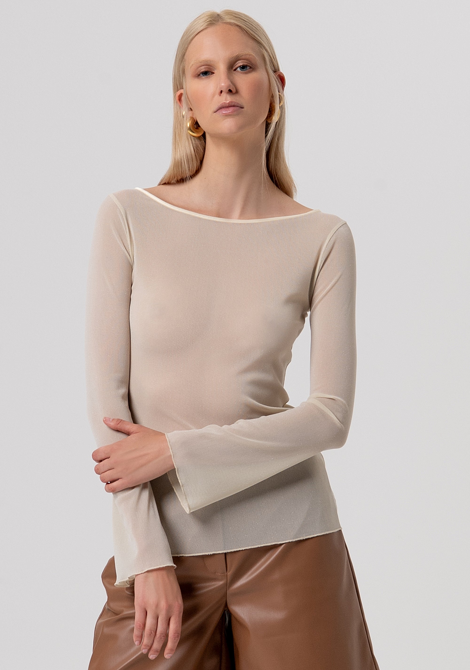 T-shirt slim fit made in tulle Fracomina FR26ST3042J48101-U01-1