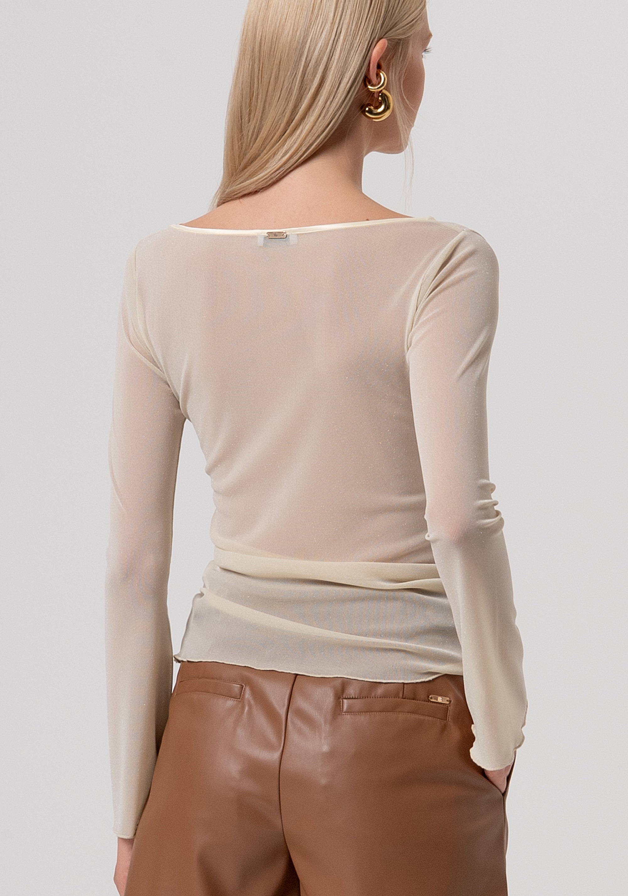 T-shirt slim fit made in tulle Fracomina FR26ST3042J48101-U01-3