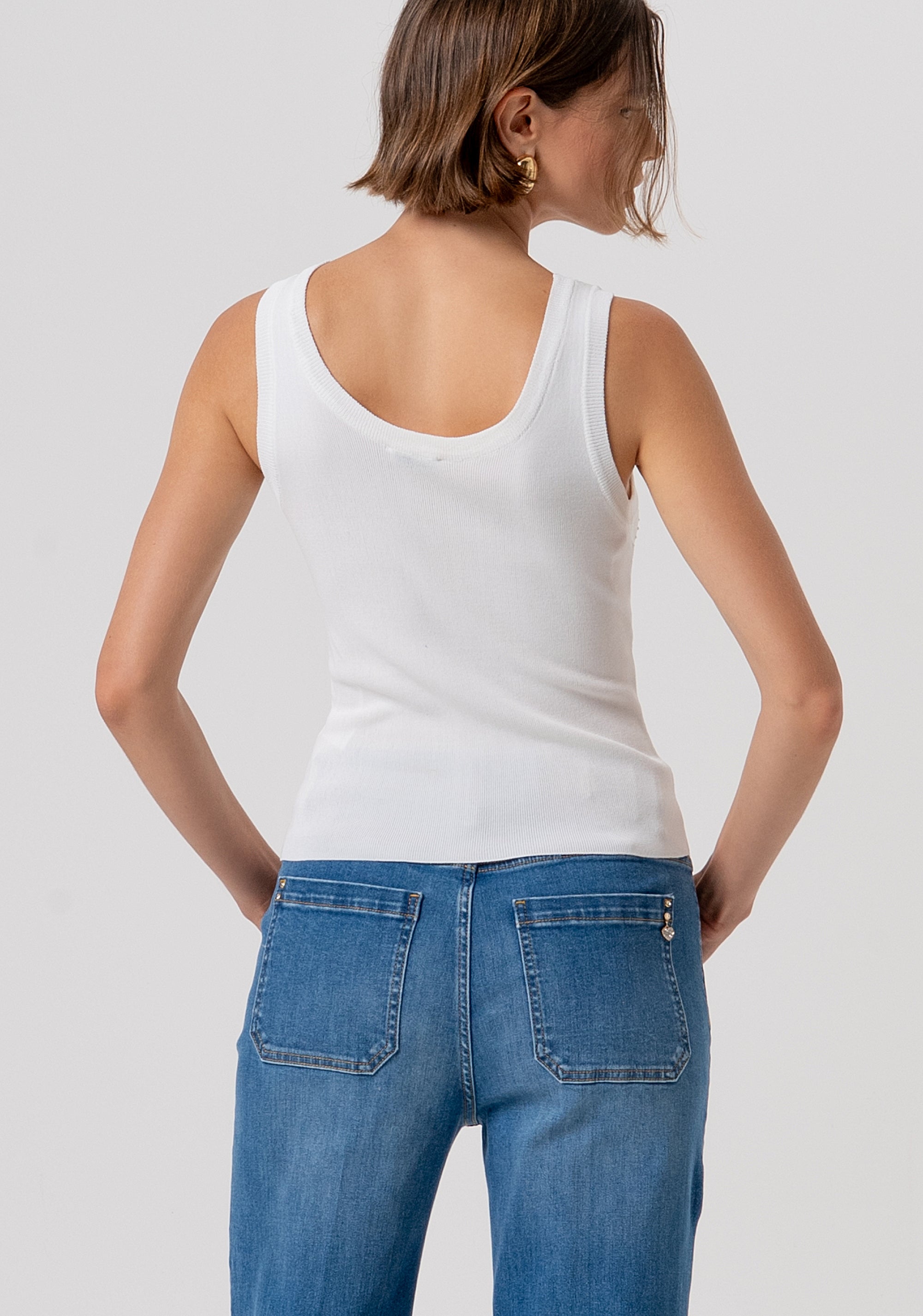 Knitted tank top slim fit Fracomina FR26ST4005K524R9-108-3