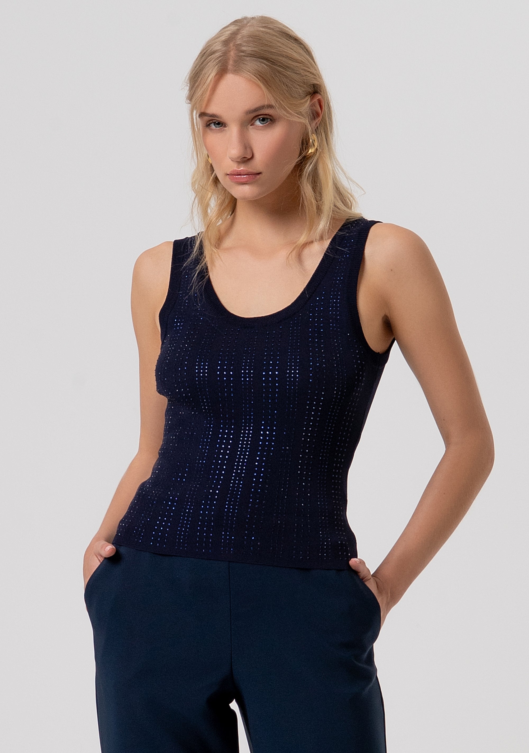 Knitted tank top slim fit Fracomina FR26ST4005K524R9-117-1