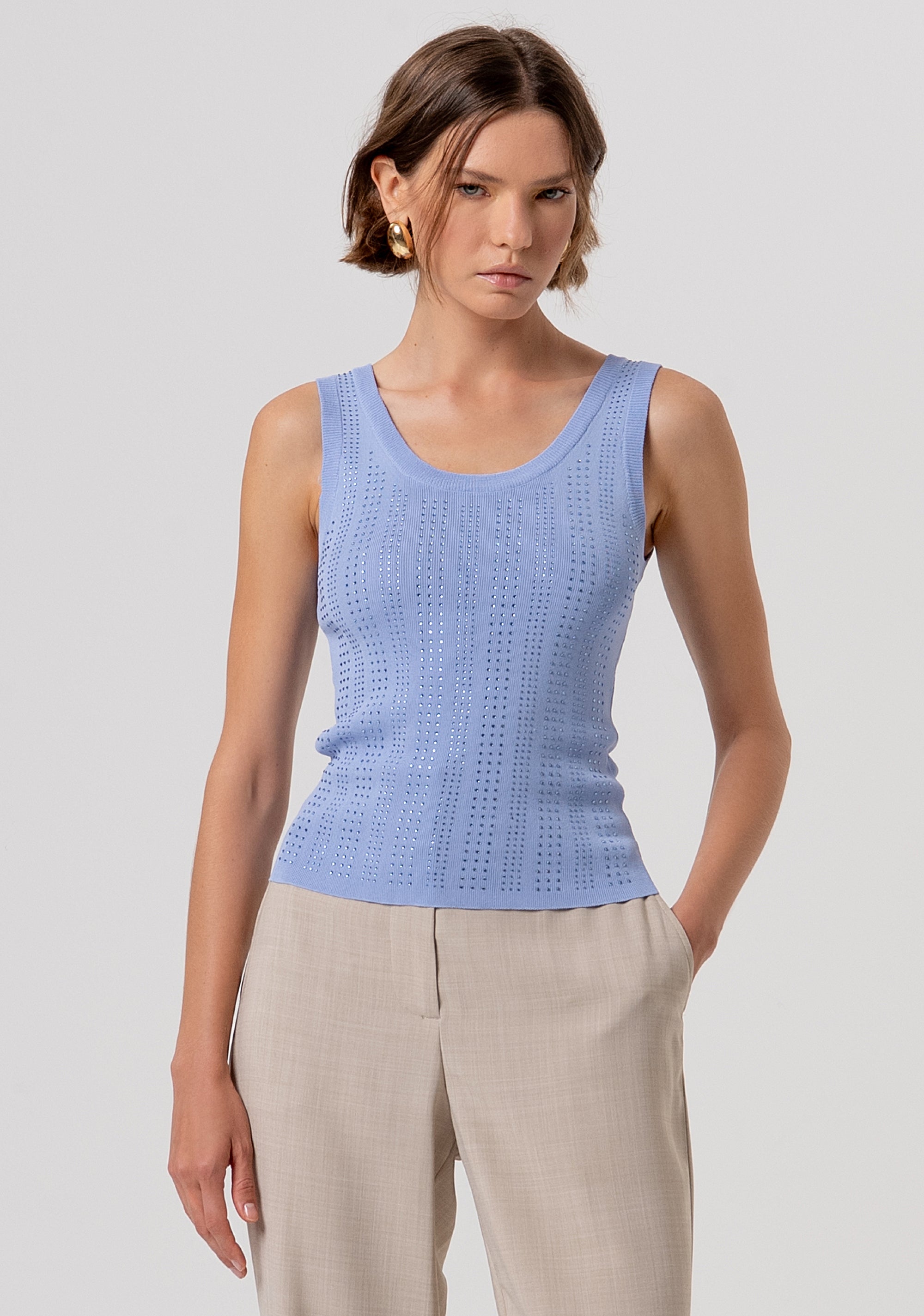 Knitted tank top slim fit Fracomina FR26ST4005K524R9-175-1