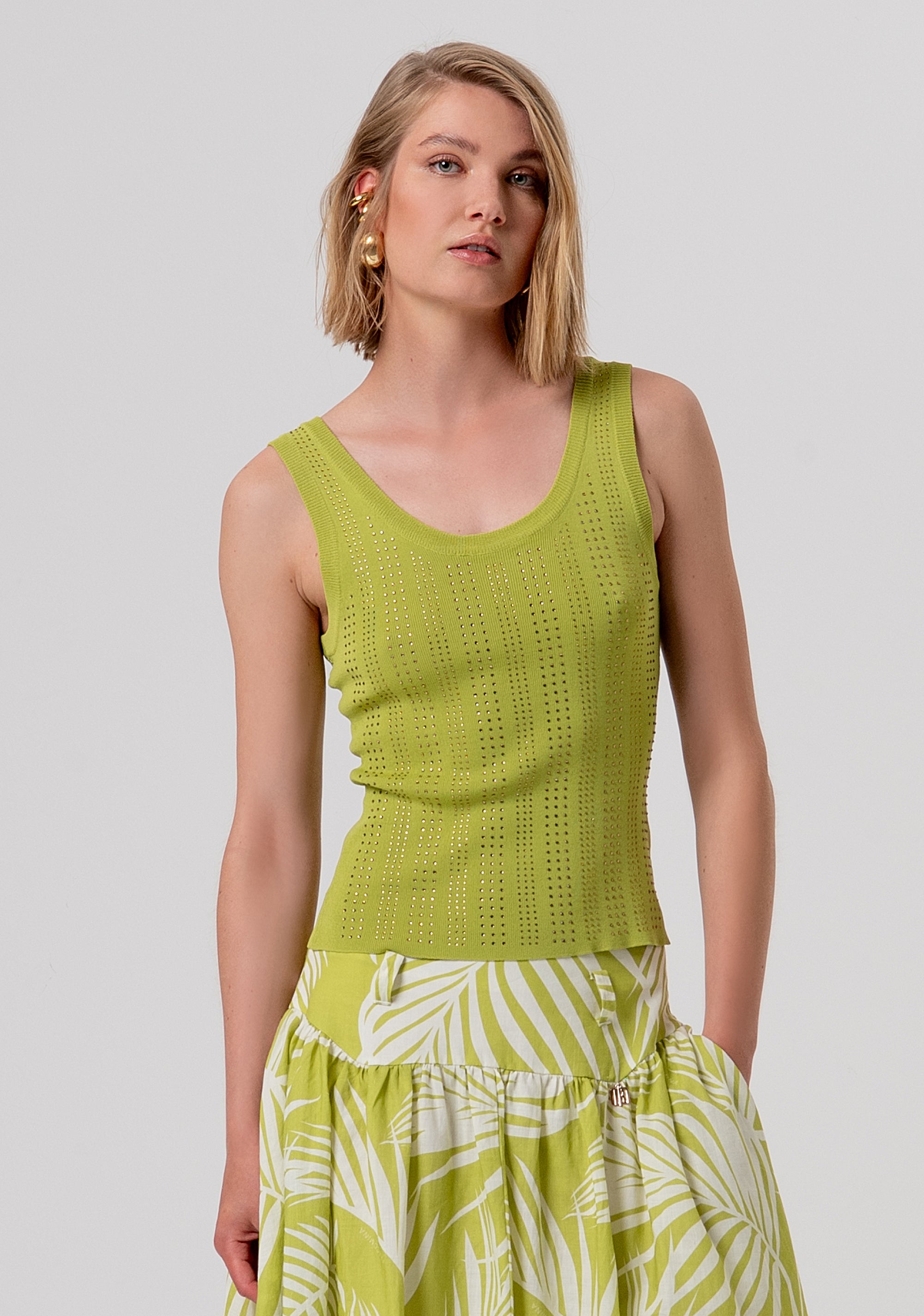 Knitted tank top slim fit Fracomina FR26ST4005K524R9-813-1