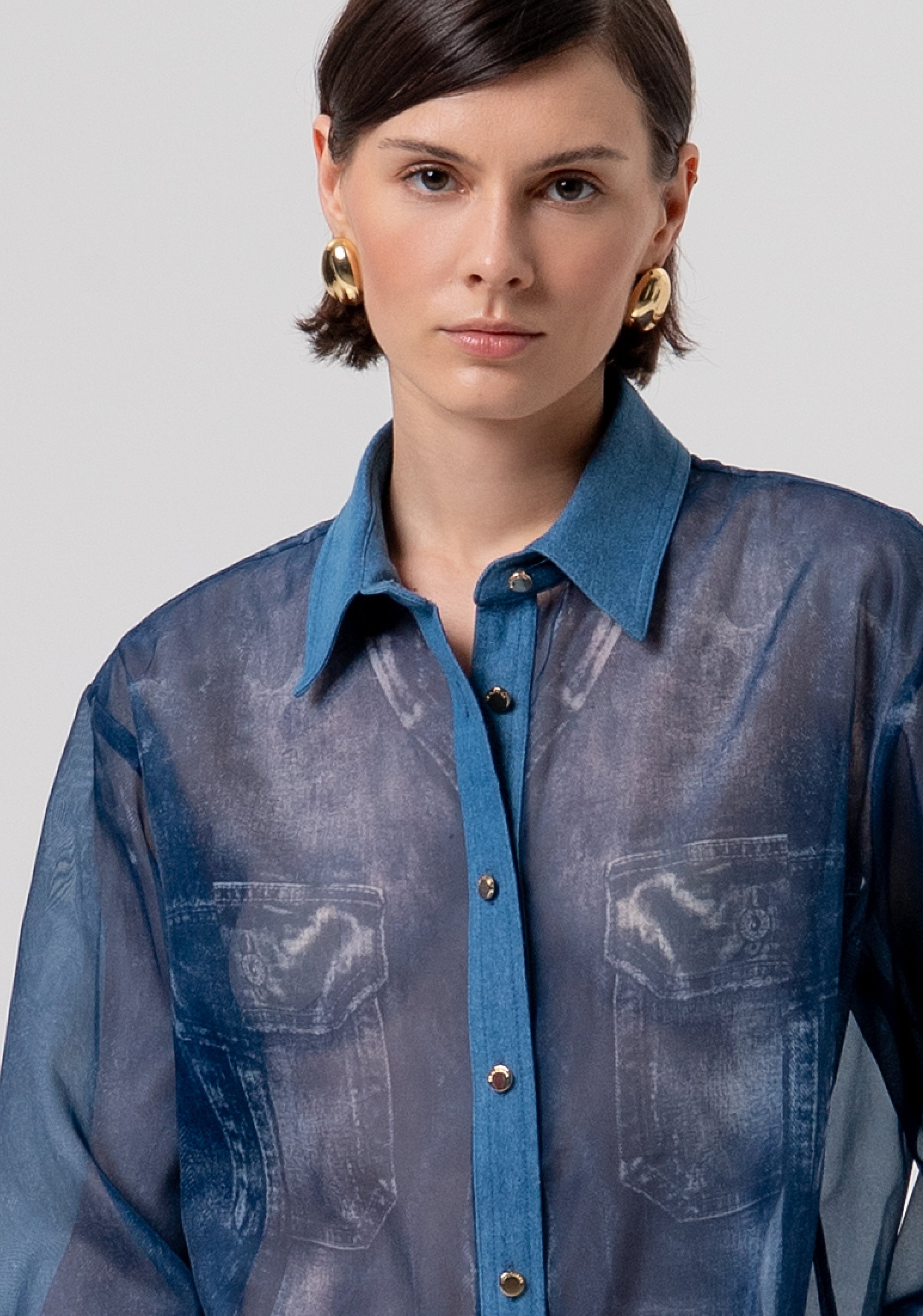 Shirt regular fit made in printed organza Fracomina FR26ST6032W421R8-166-2