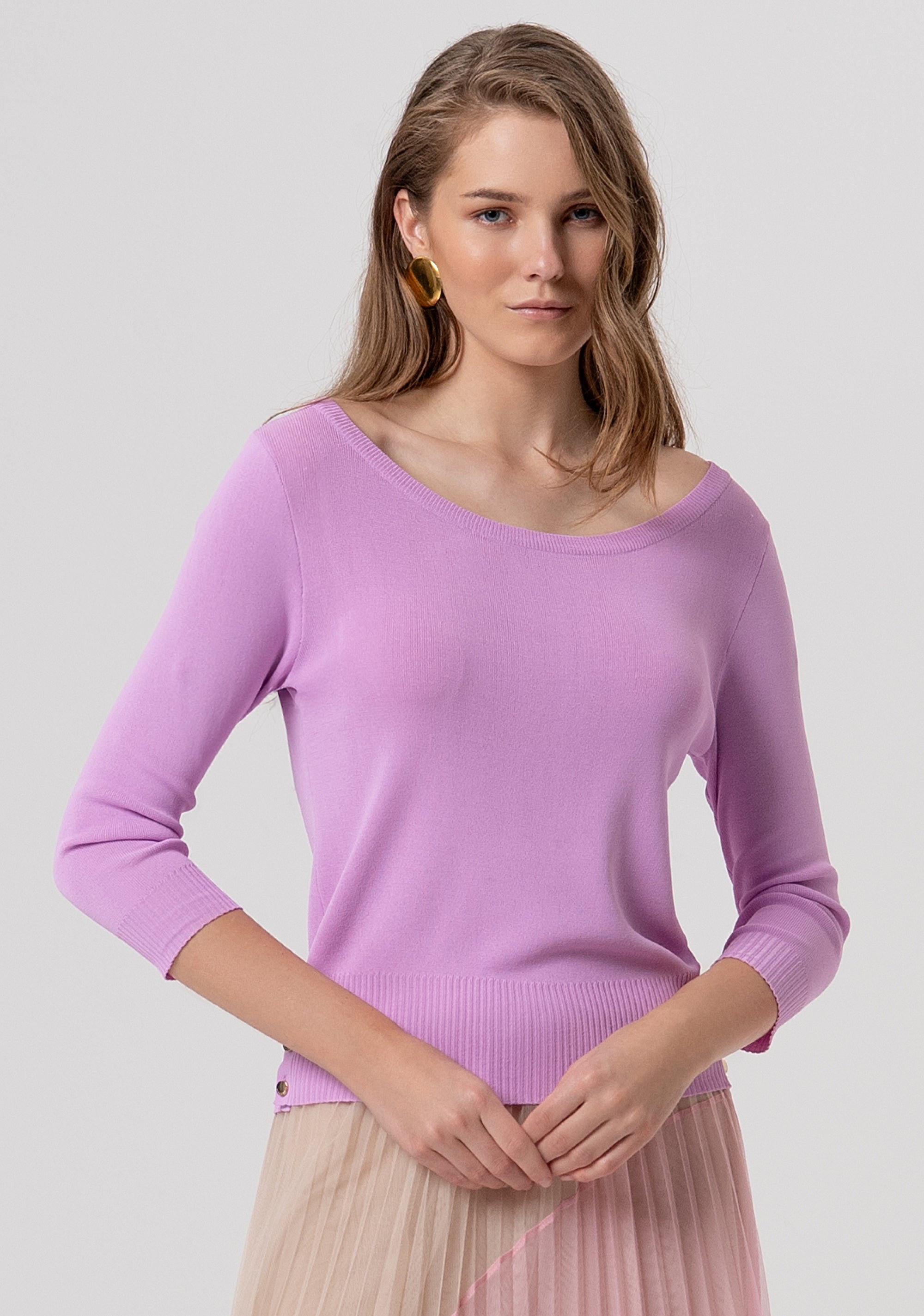 Knitwear slim fit with boat neckline Fracomina FR26ST7001K52401-226-1