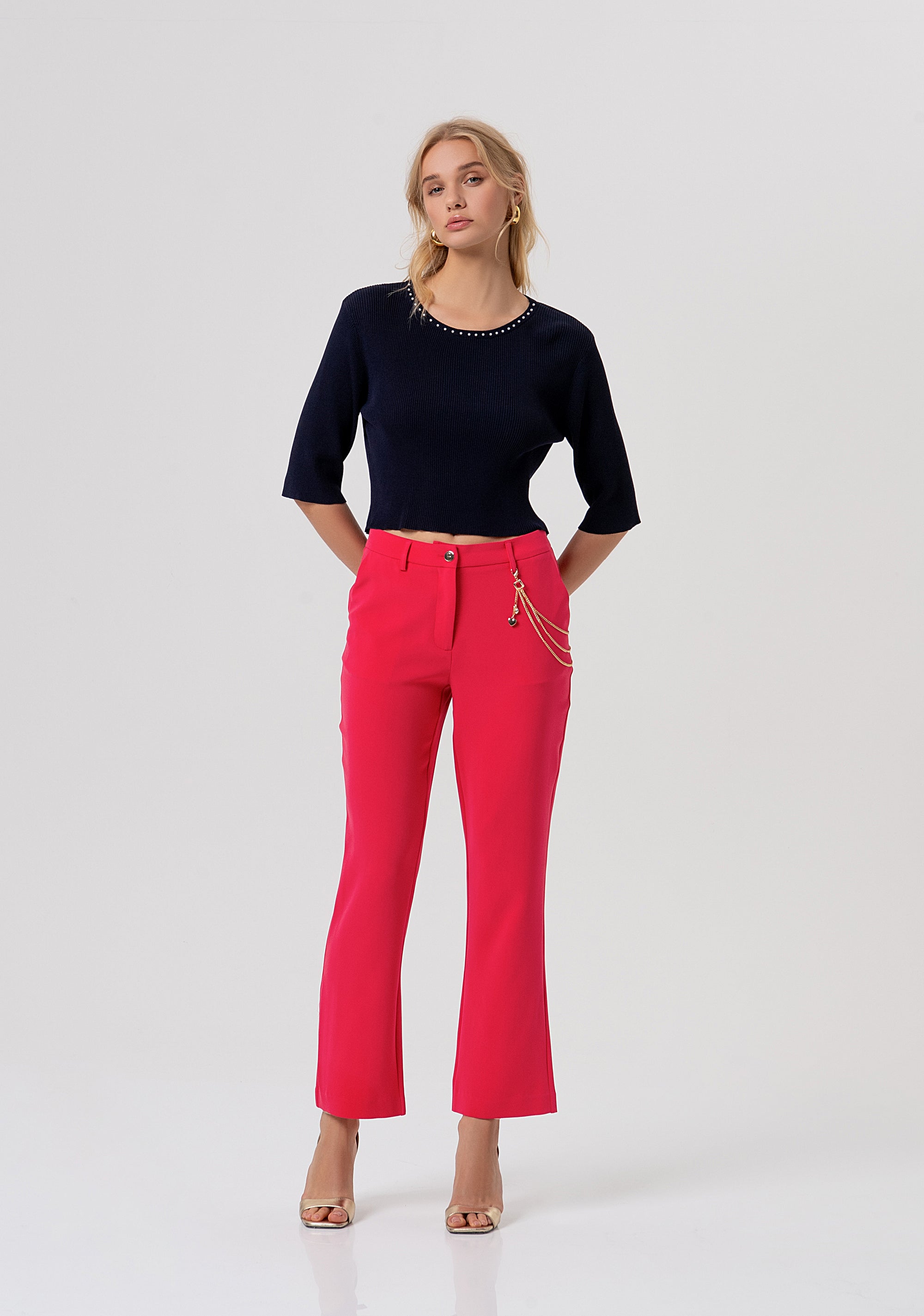 Knitwear cropped with ribs Fracomina FR26ST7008K52401-117-4