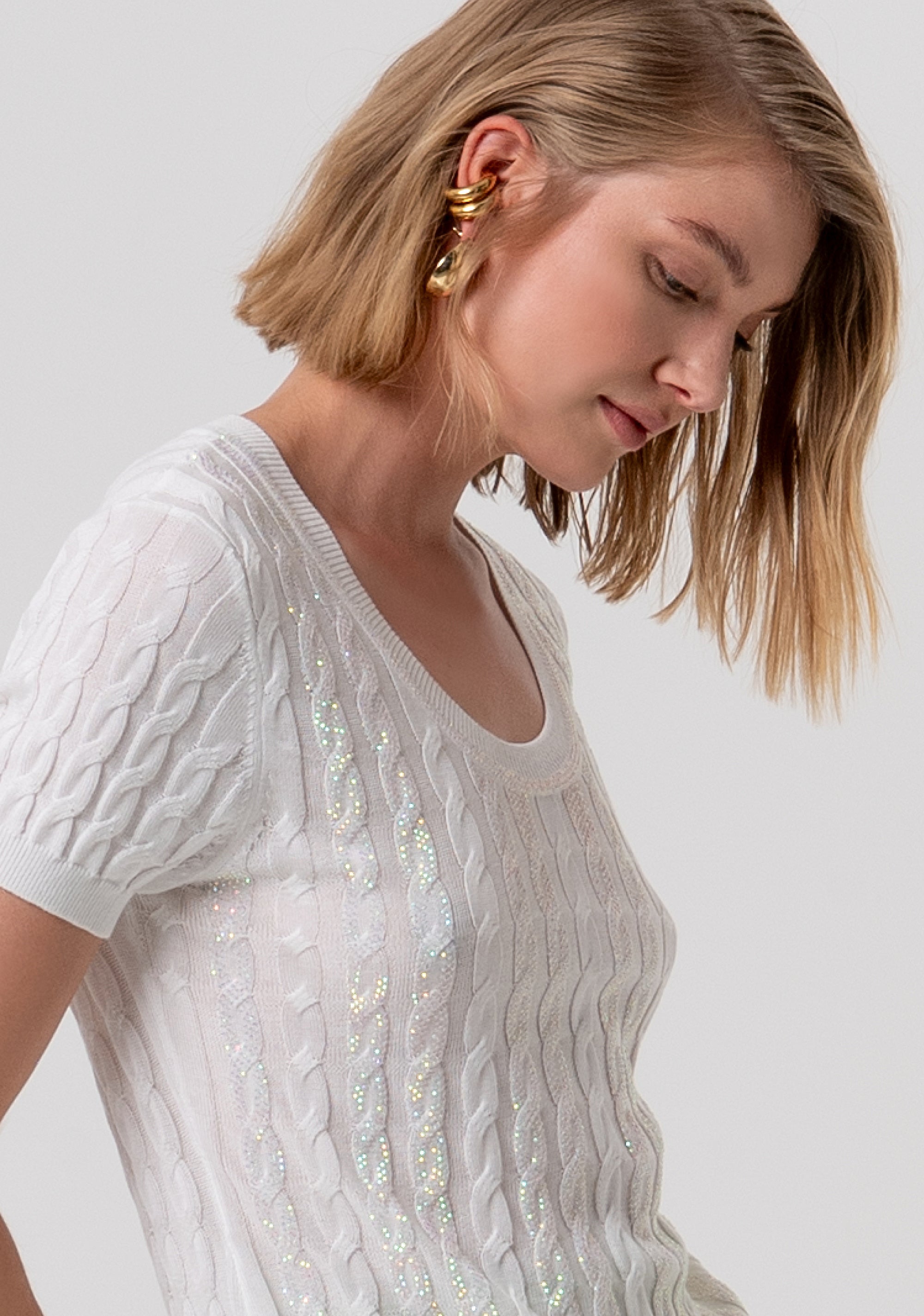 Knitwear regular fit with plaits Fracomina FR26ST7031K547R9-108-2