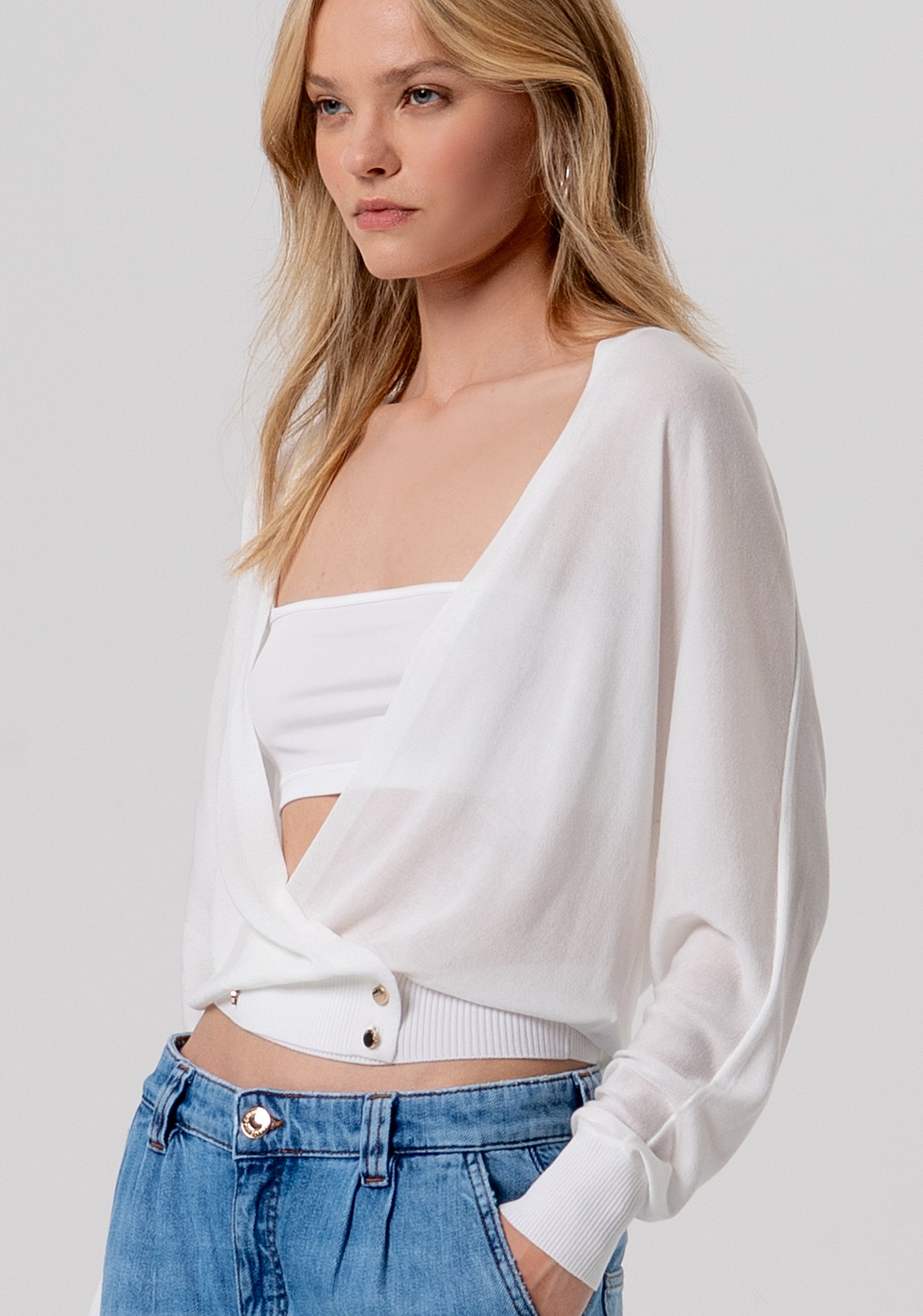 Cardigan over fit with silk Fracomina FR26ST8002K54401-108-2