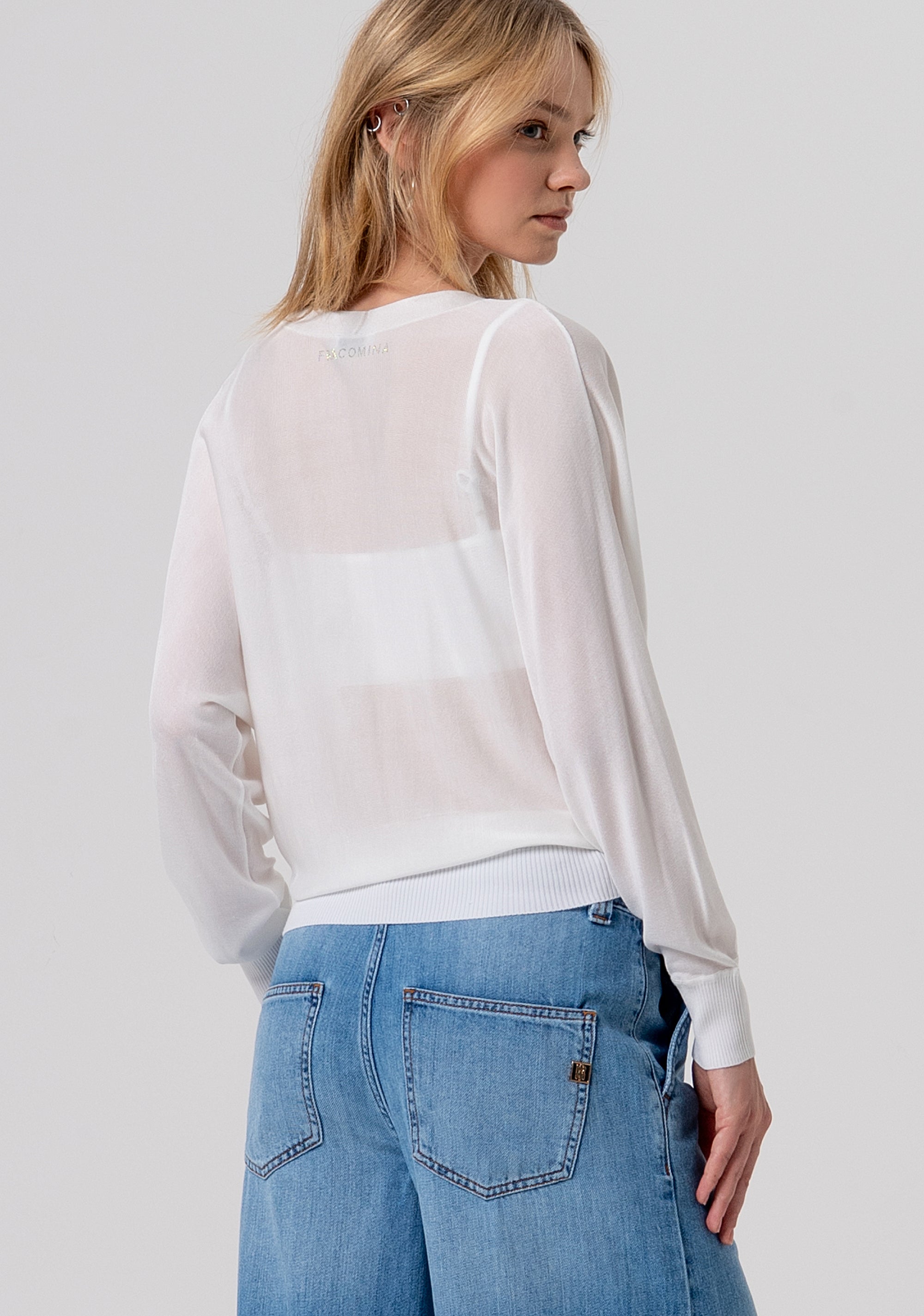 Cardigan over fit with silk Fracomina FR26ST8002K54401-108-3