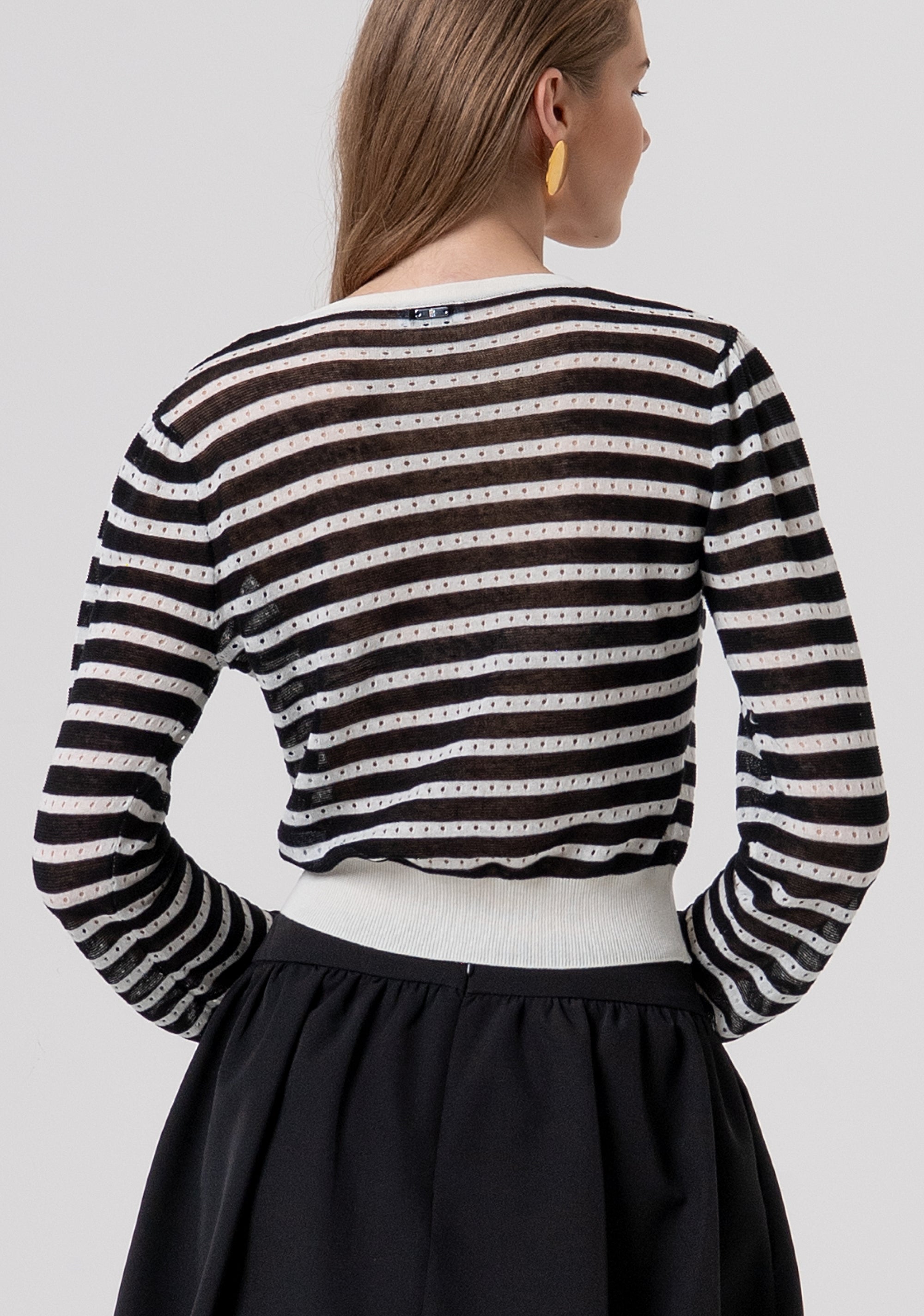 Cardigan cropped with stripes Fracomina FR26ST8013K408N8-109-3