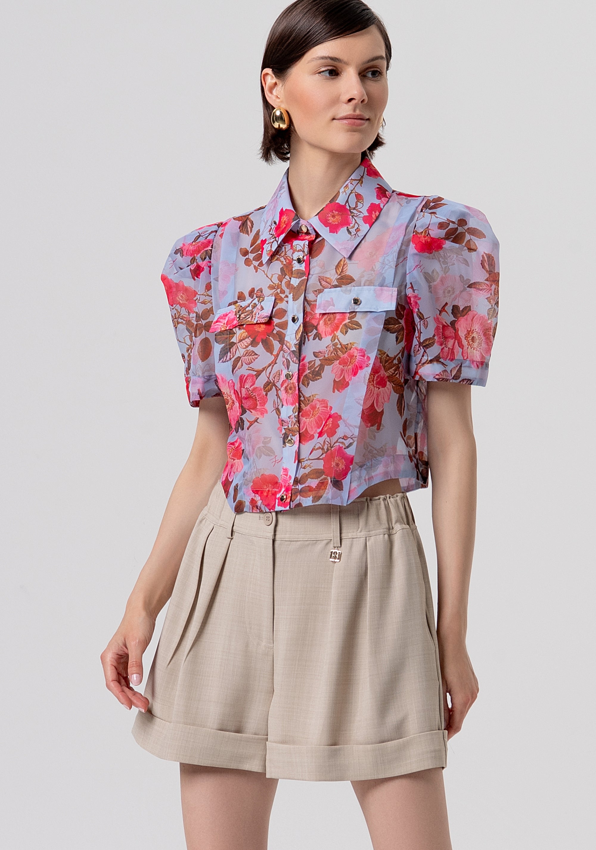 Short pant flare with darts Fracomina FR26SV6005W76301-569-2