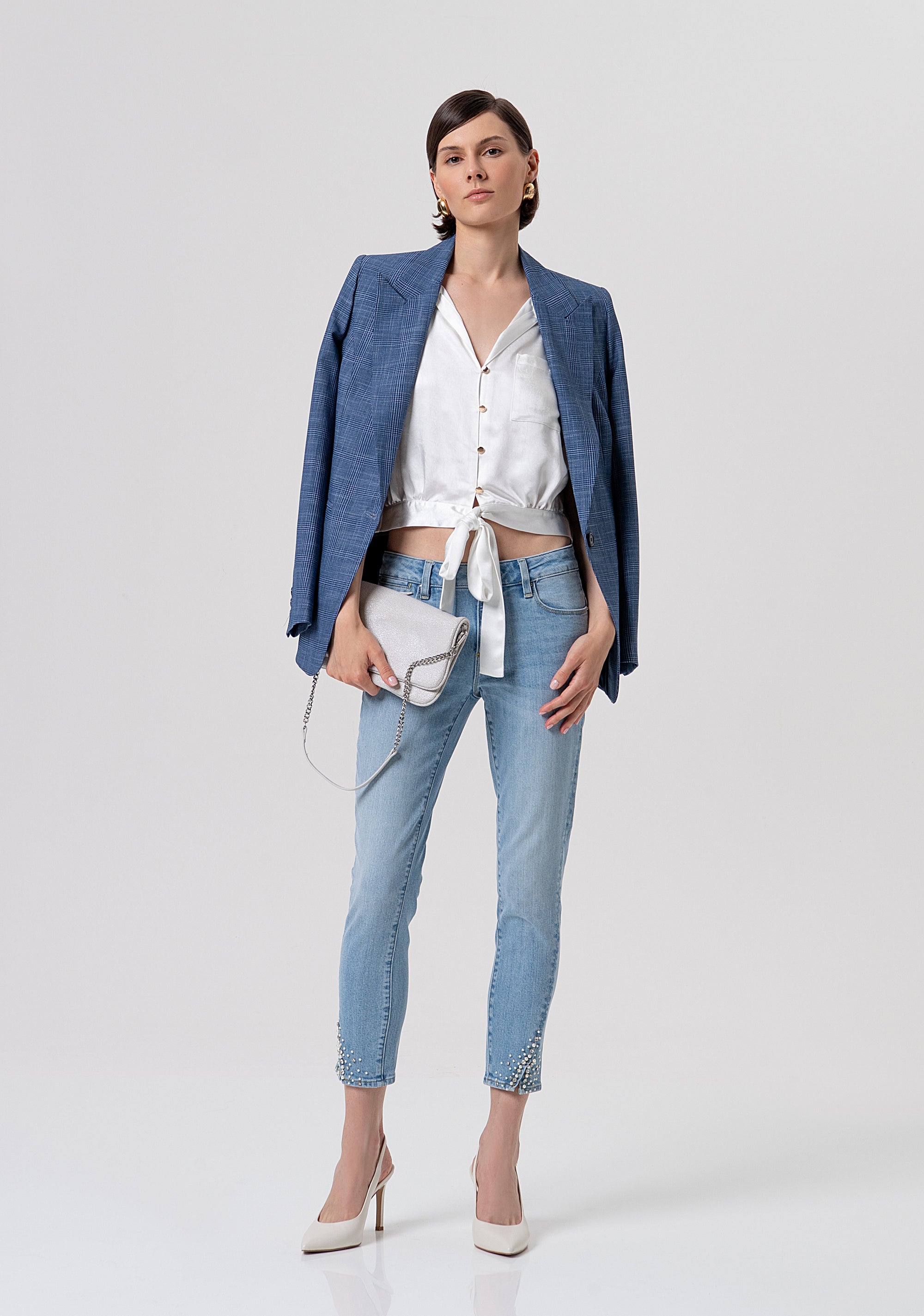 Jeans slim fit with push-up effect made in denim with light wash Fracomina FR26SV9002D40103-062-4