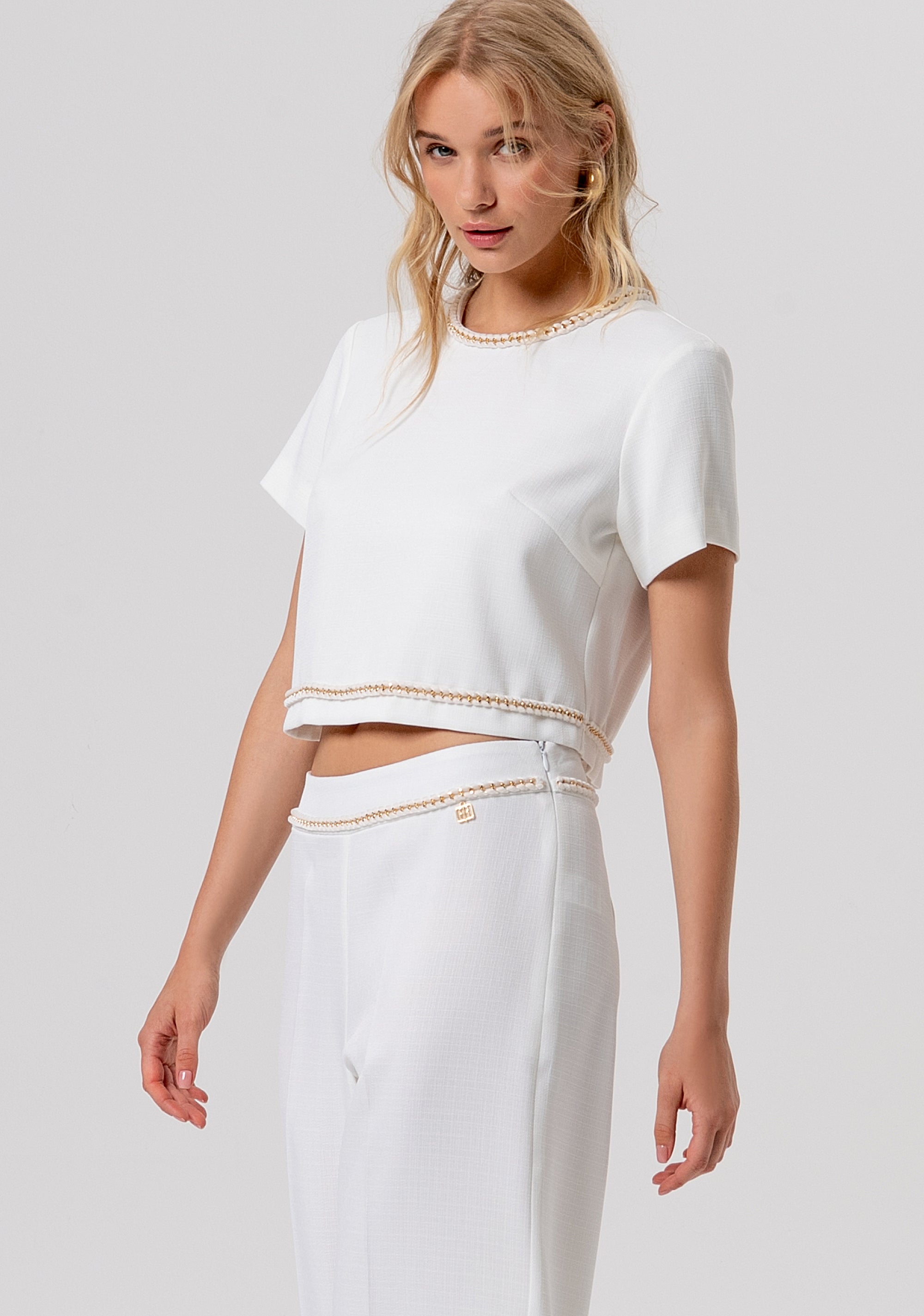 Pant cropped culotte style Fracomina FR26SVB010W43901-108-2
