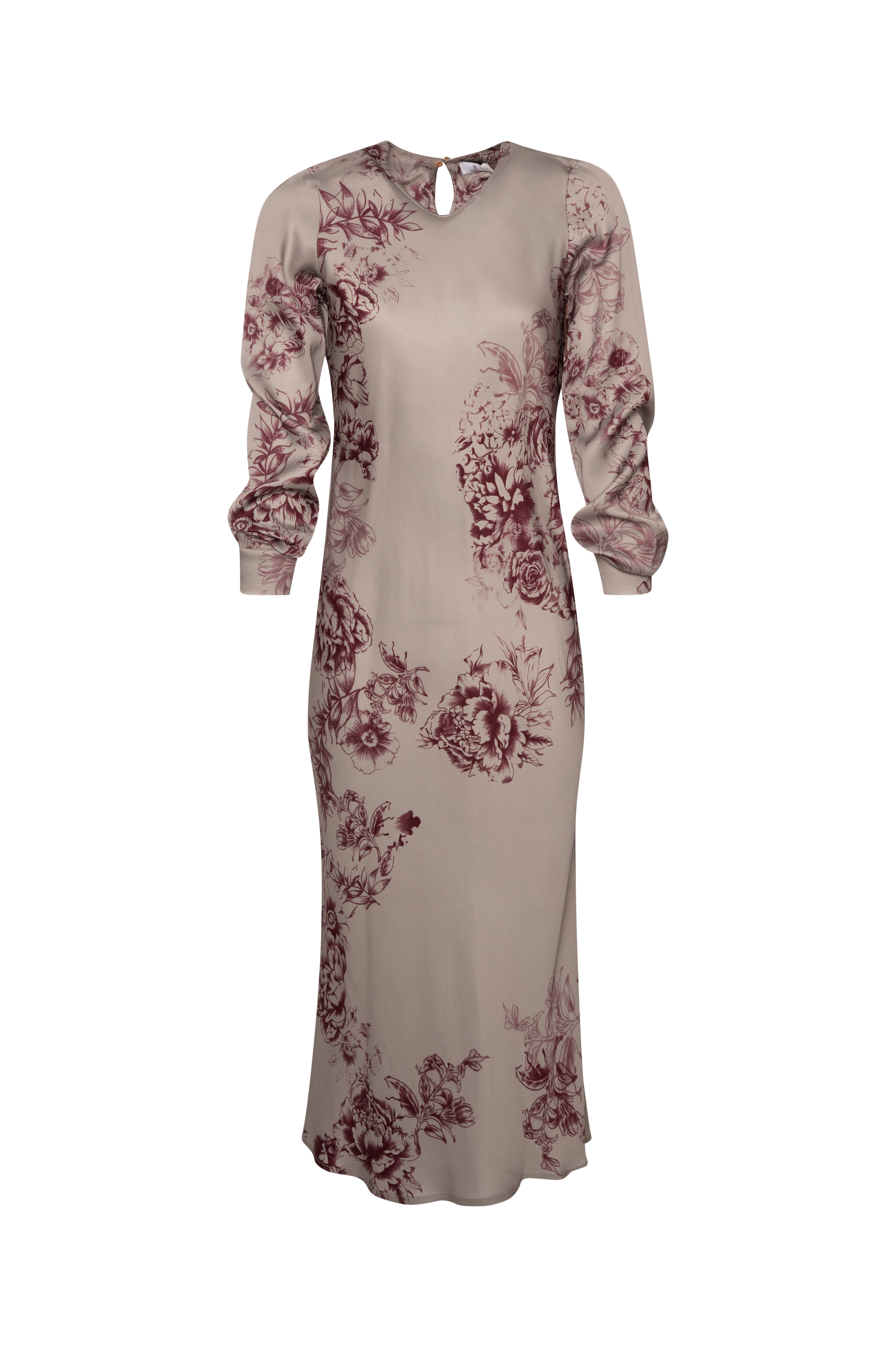 Long mermaid dress regular fit with flowery pattern Fracomina FR26WD3006W583K2-KE2-1