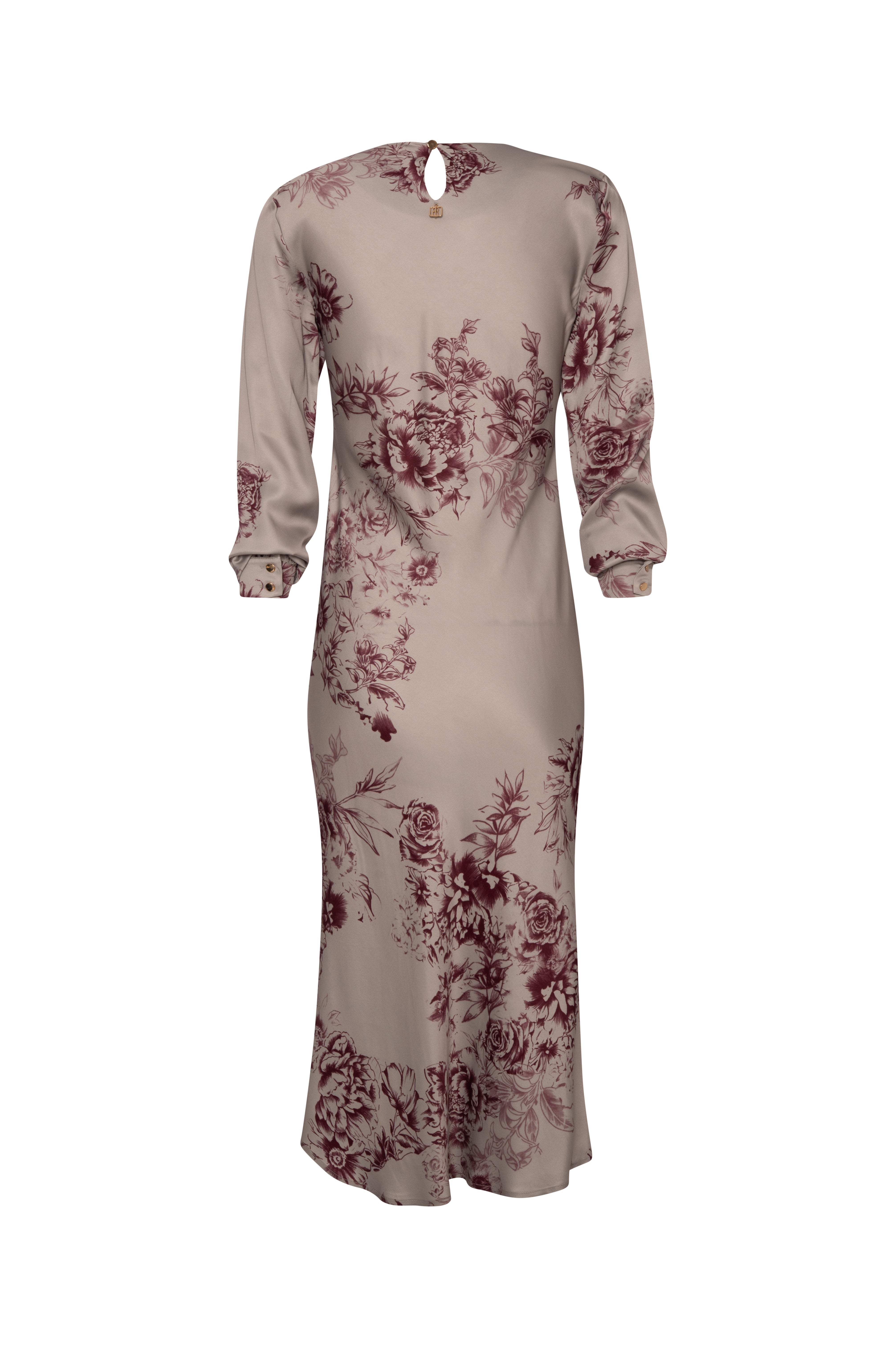 Long mermaid dress regular fit with flowery pattern Fracomina FR26WD3006W583K2-KE2-2
