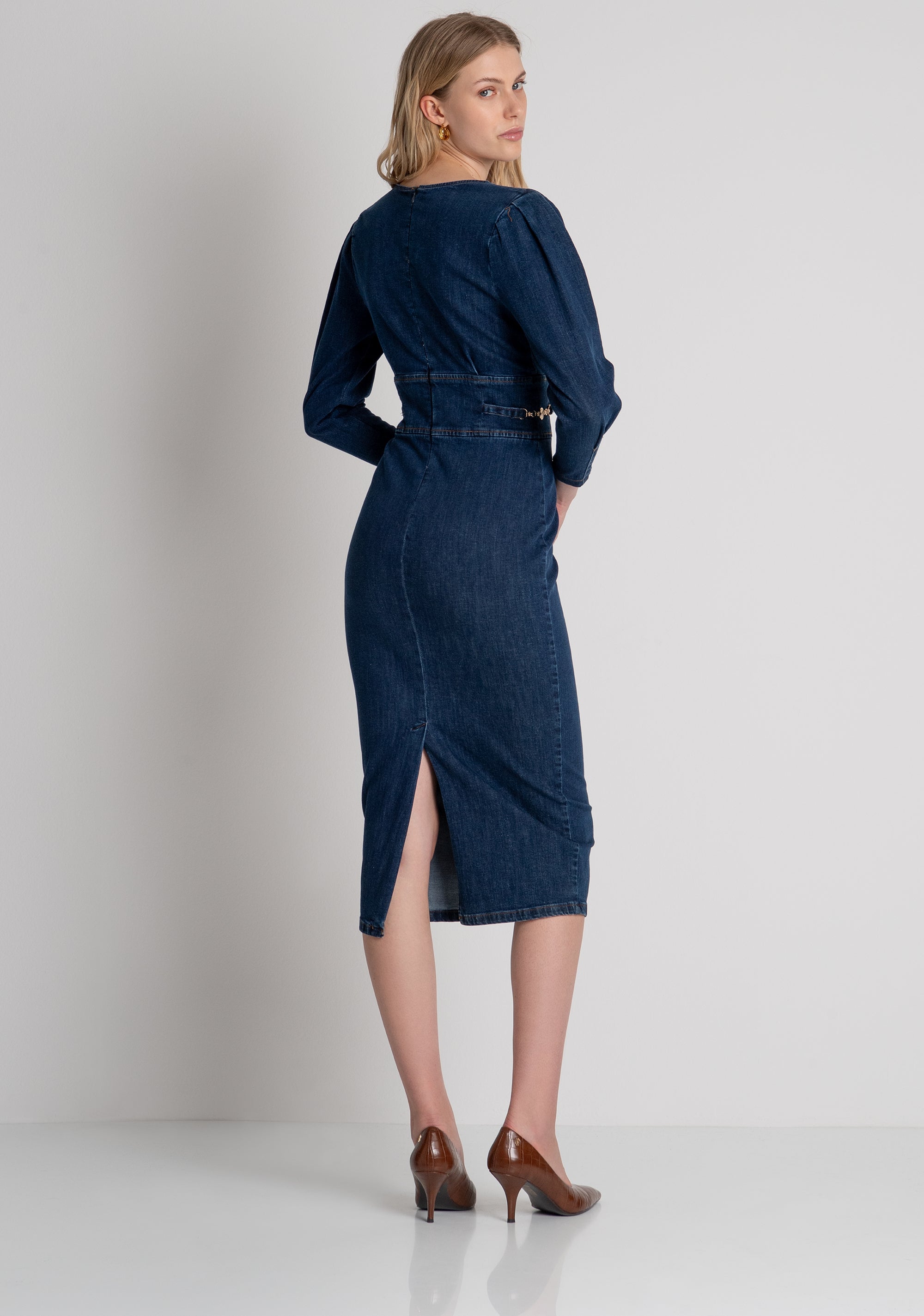 Dress slim fit middle length made in denim with middle wash Fracomina FR26WD4003D47602-987-4