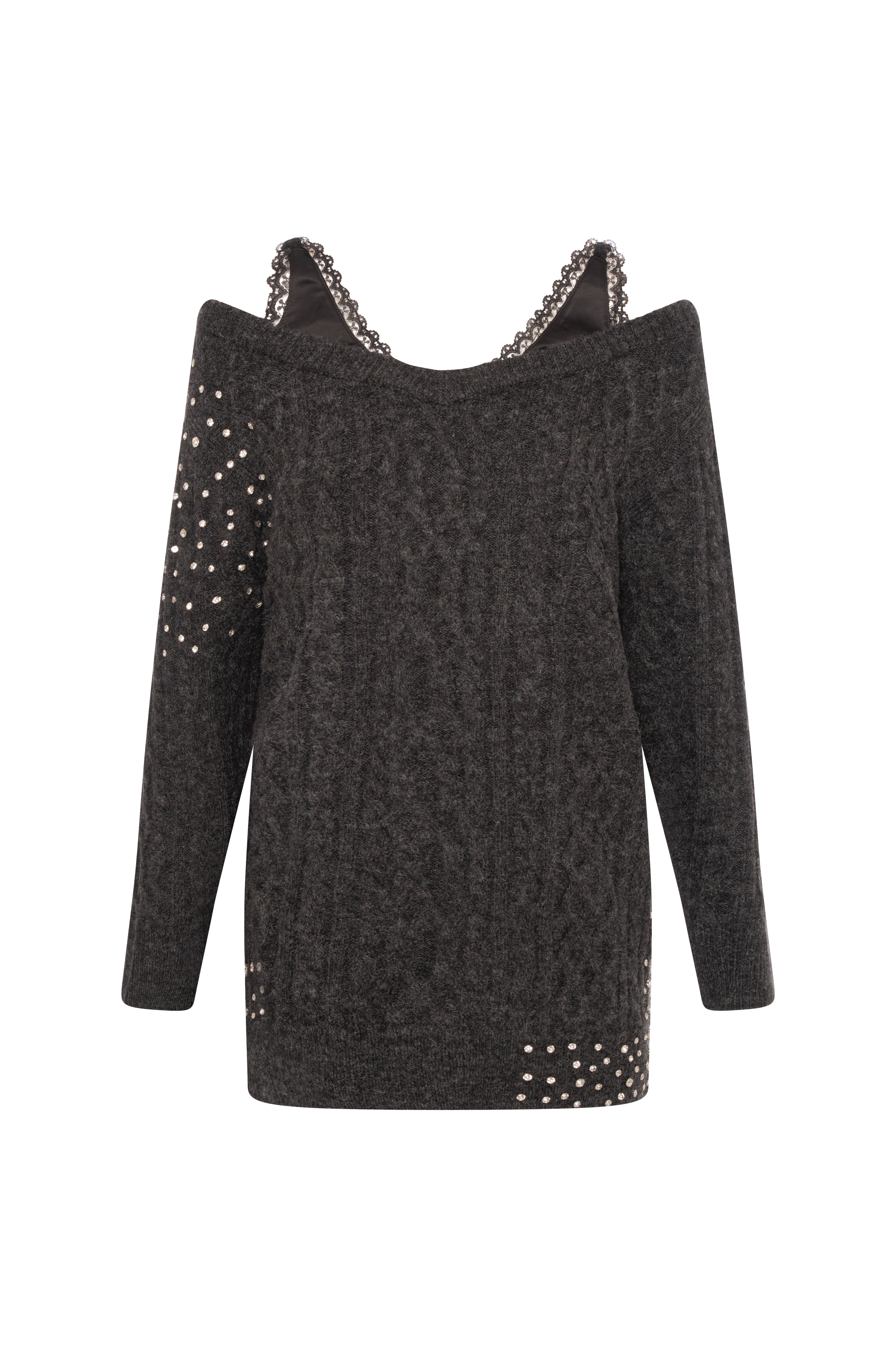 Knitted mini dress slim fit with cable stitch Fracomina FR26WD5016K457R9-KG4-1