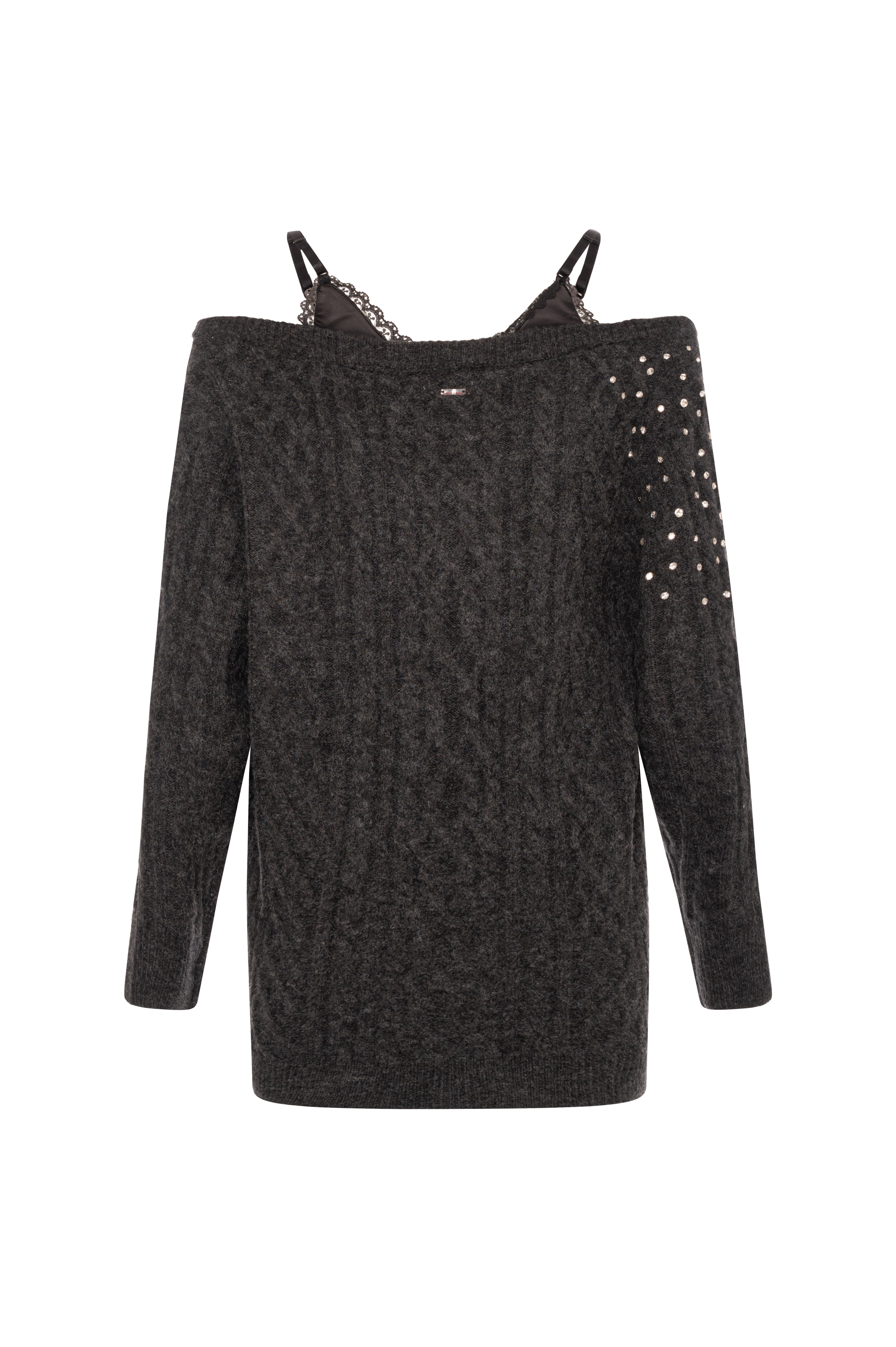 Knitted mini dress slim fit with cable stitch Fracomina FR26WD5016K457R9-KG4-2