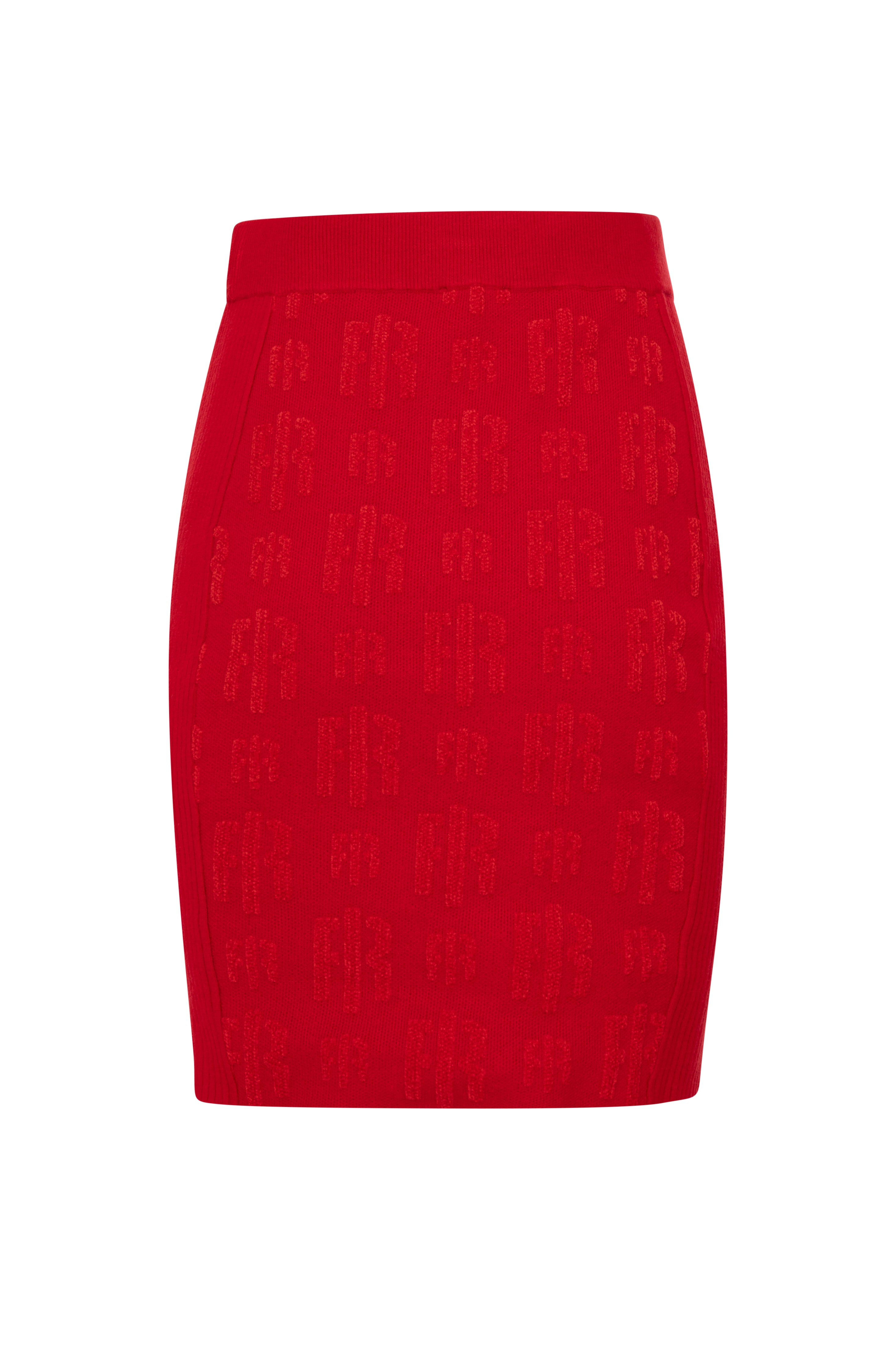 Knitted mini skirt slim fit with monogram Fracomina FR26WG4002K474F8-K38-2