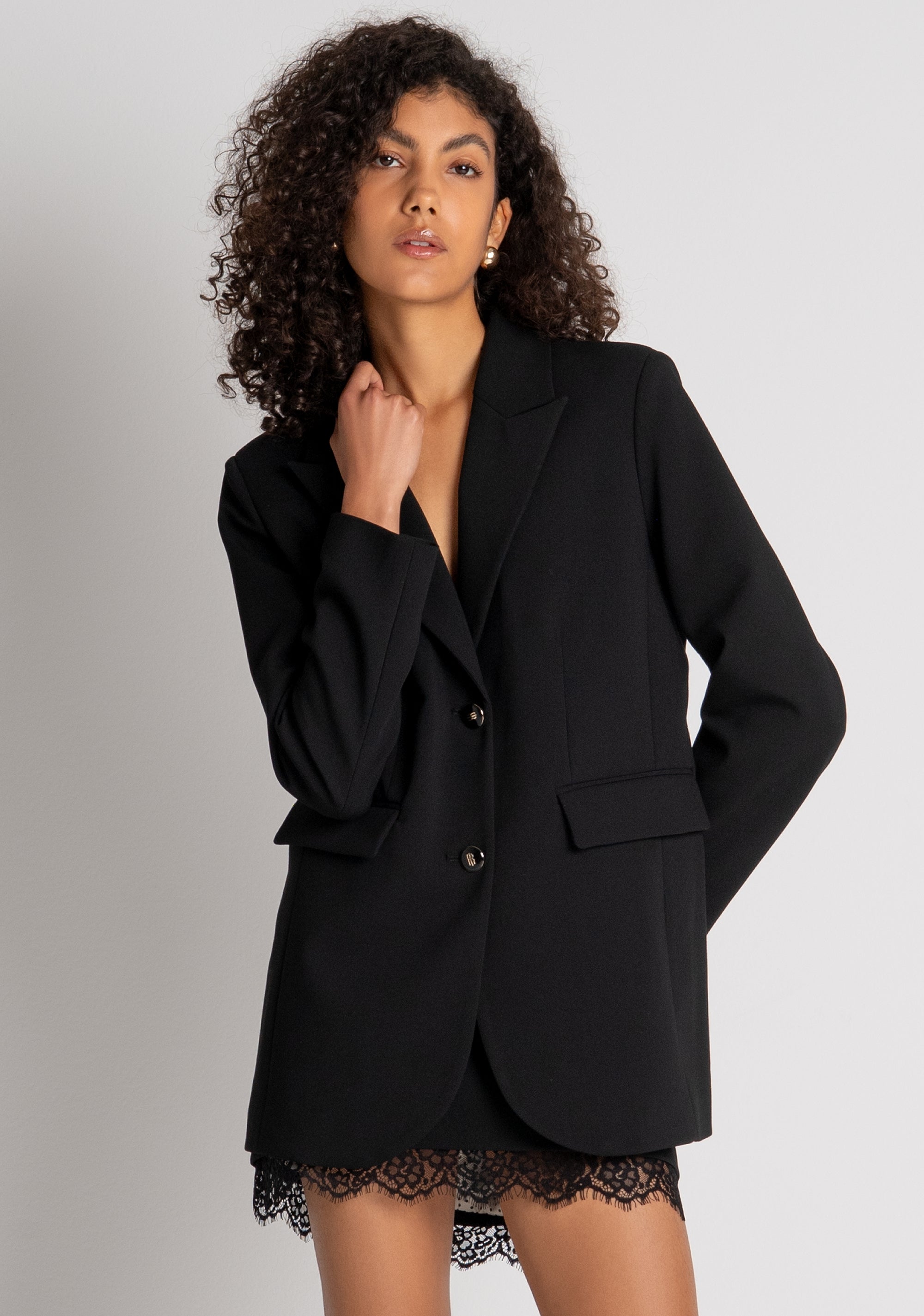 Long blazer jacket regular fit single breasted Fracomina FR26WJ3008W84901-053-2