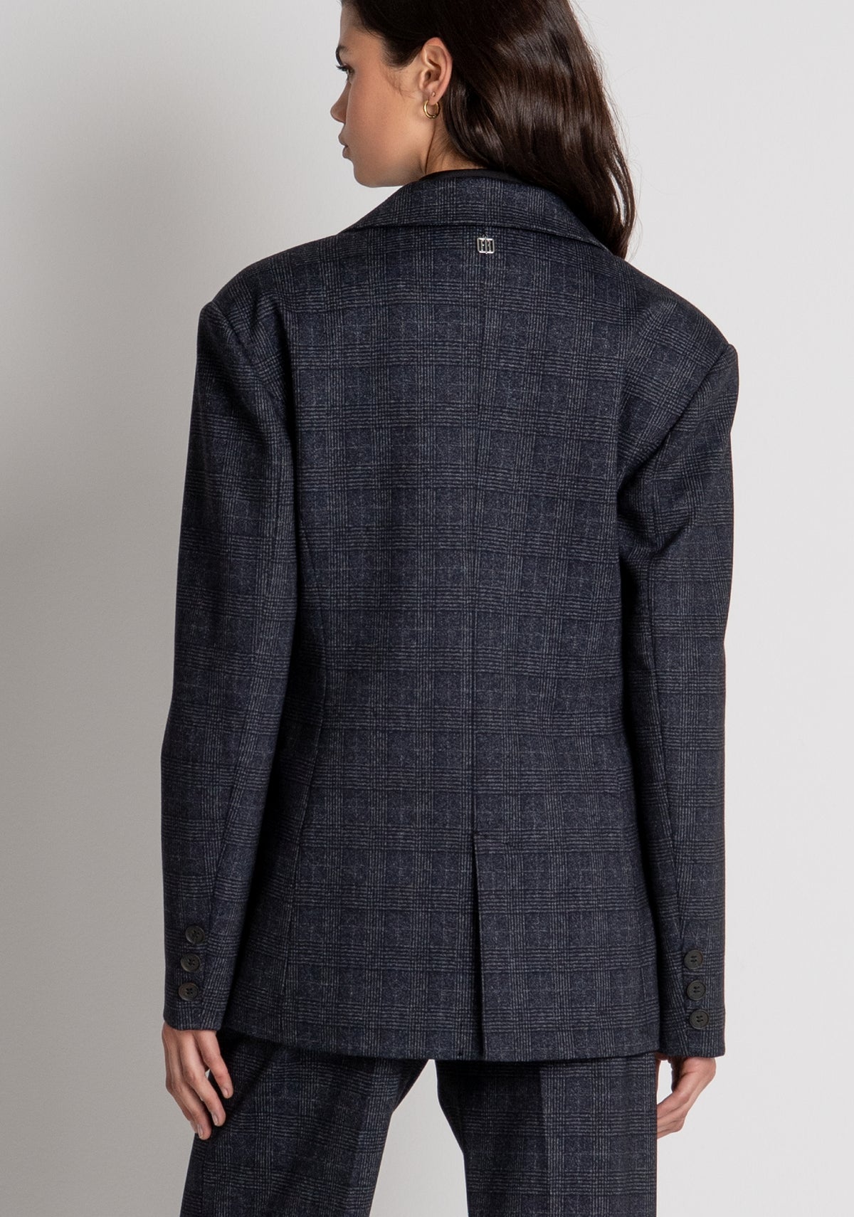 Blazer jacket regular fit double breasted made in Prince of Wales fabric Fracomina FR26WJ3010W575O2-3