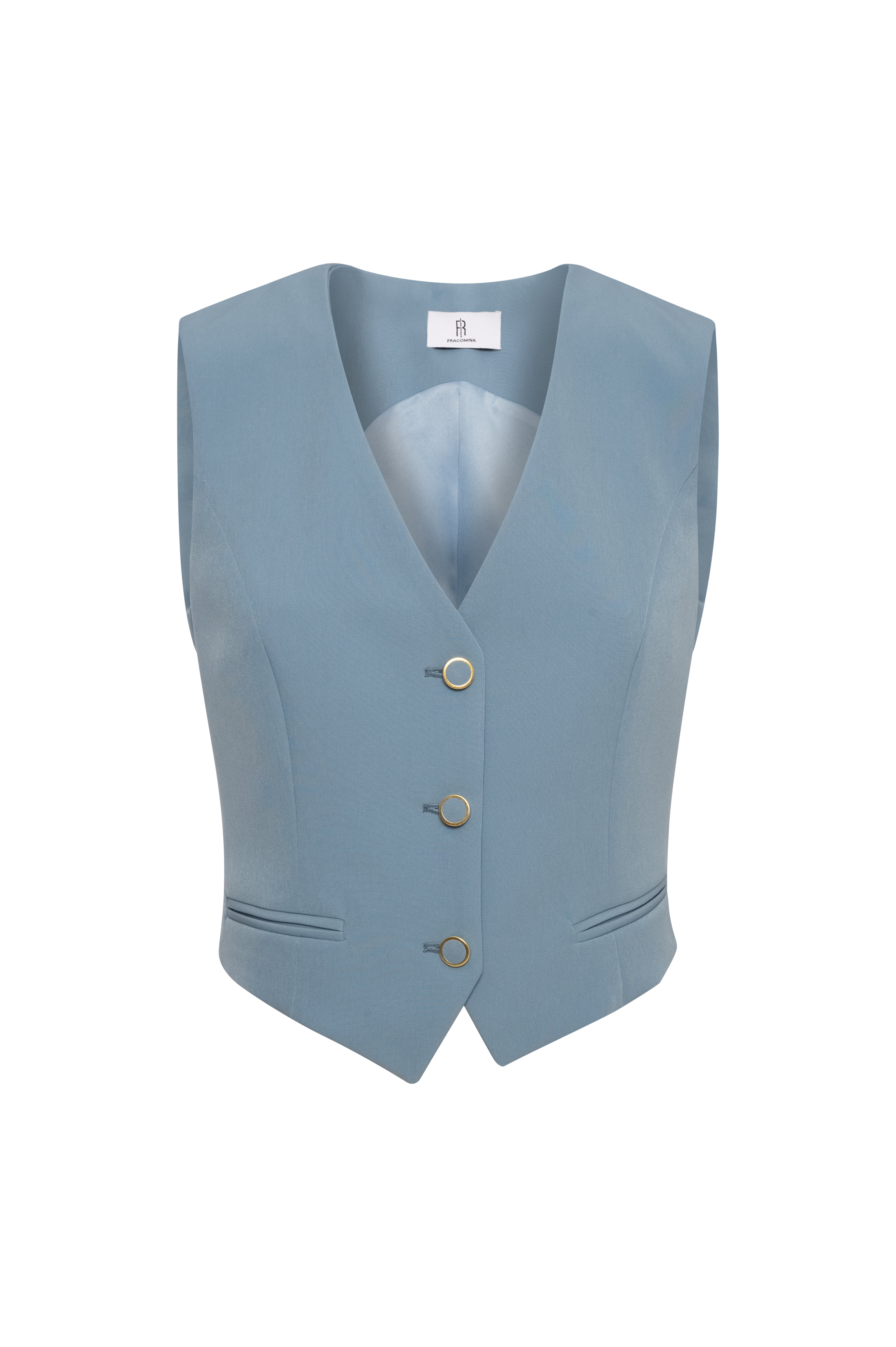 Gilet regular fit with V-neck drop Fracomina FR26WJ5005W42901-KB1-1
