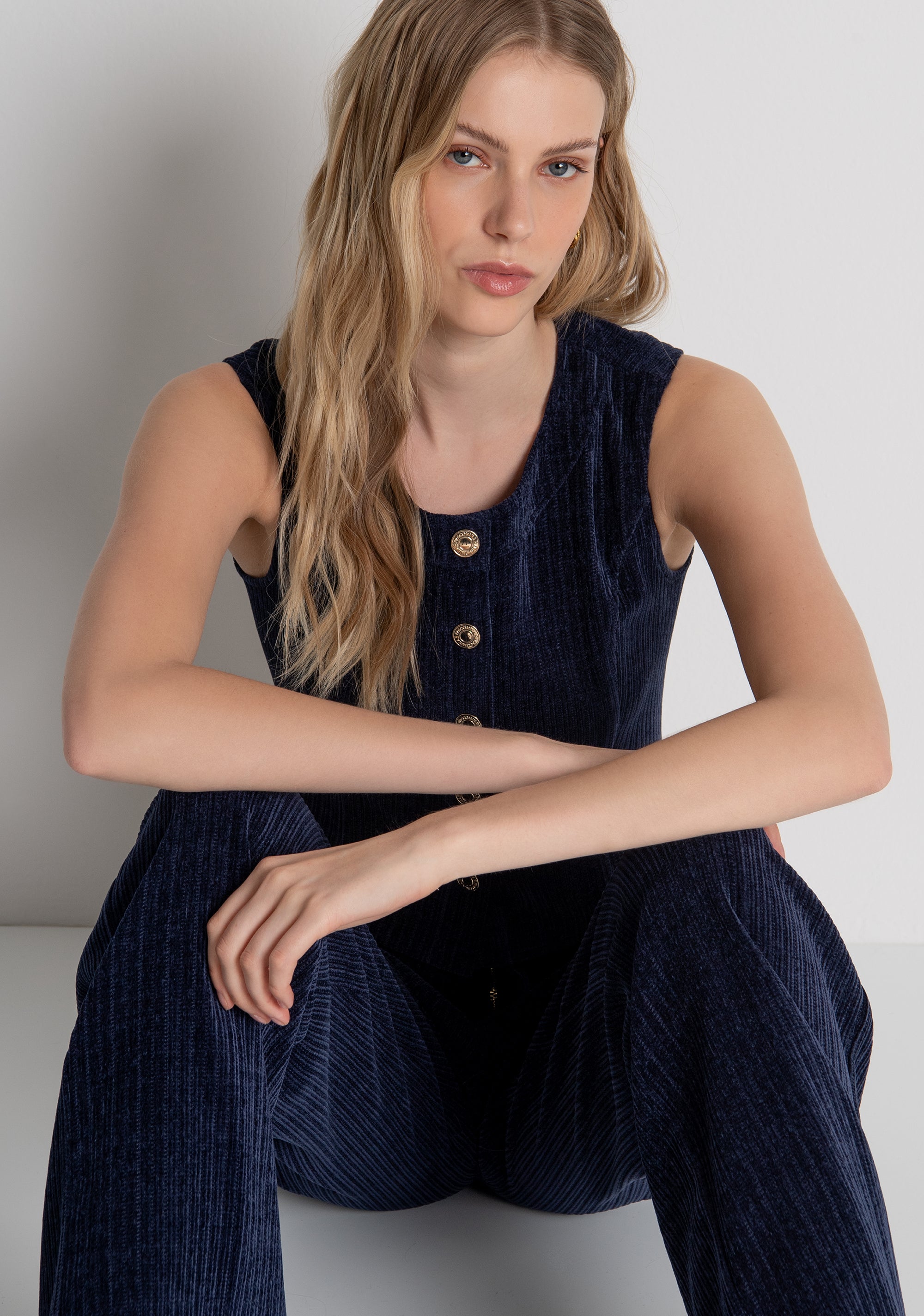 Gilet regular fit made in velvet Fracomina FR26WJ5012W59601-117
